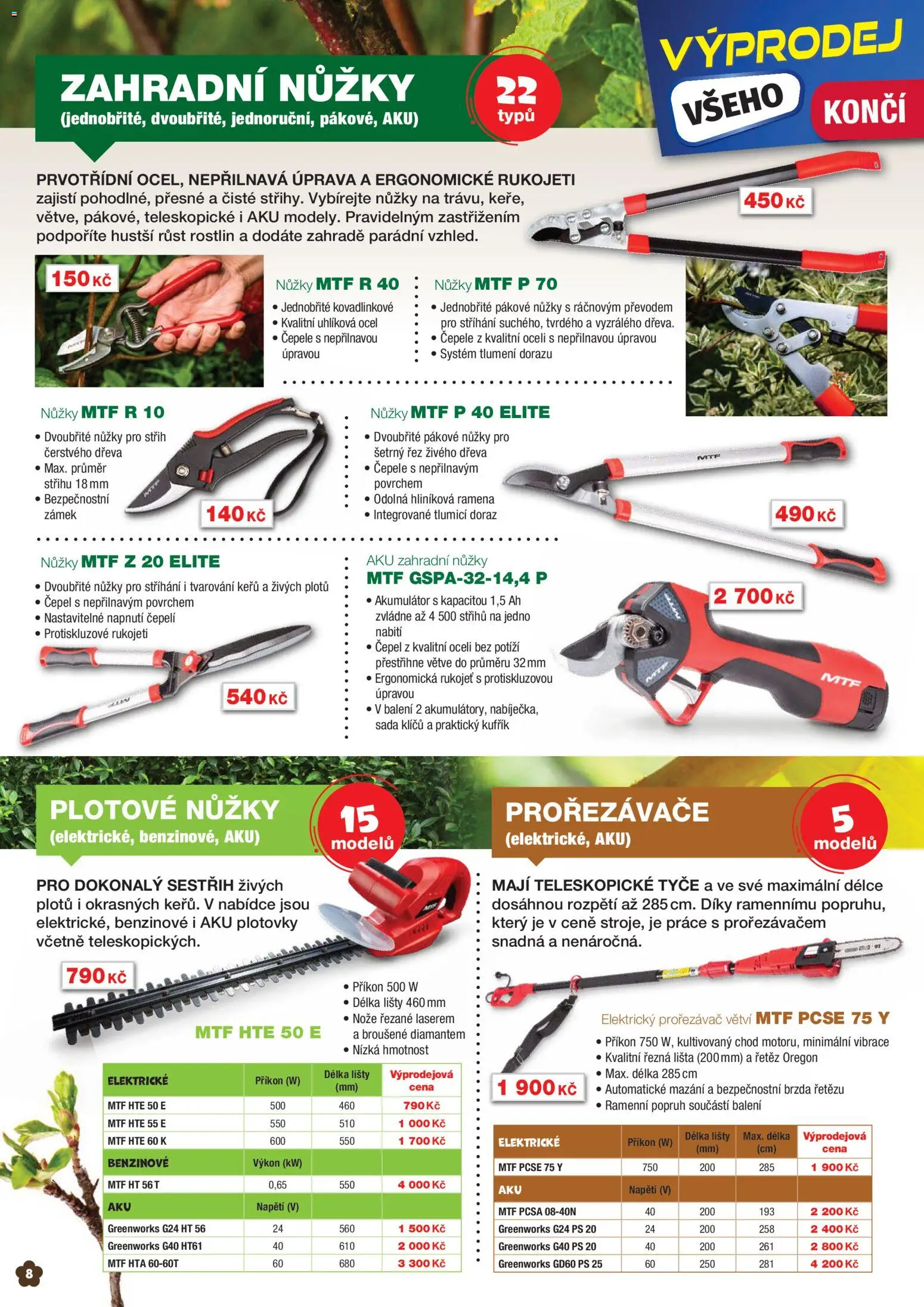 Mountfield leták od 01.03.2026 | Strana: 8 | Produkty: Kufřík, Nůžky, Nože, Zahradní nůžky