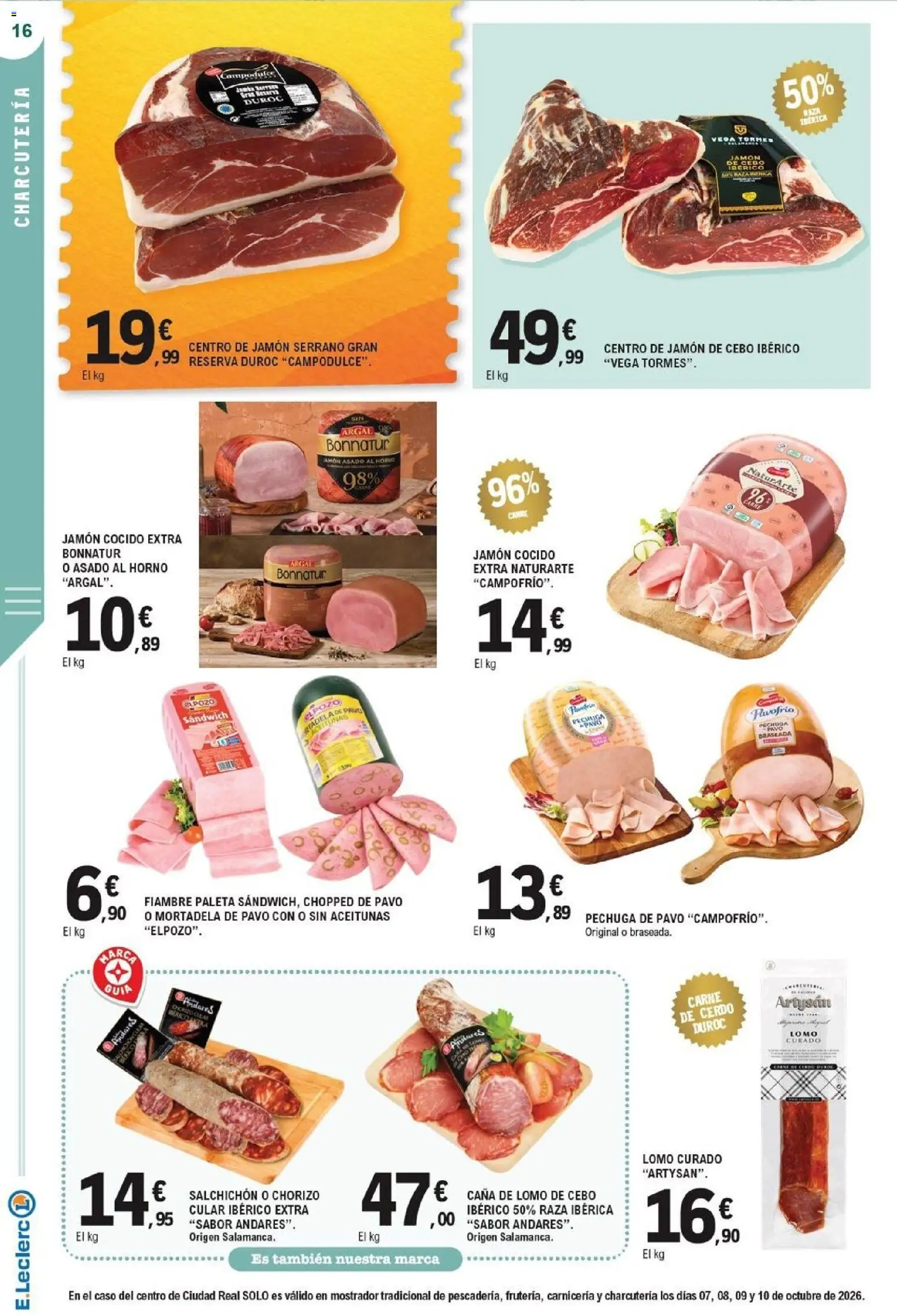 E.Leclerc - Ciudad Real │ válido desde el 07/10/2026 | Página: 16 | Productos: Lomo, Horno, Carne, Pavo