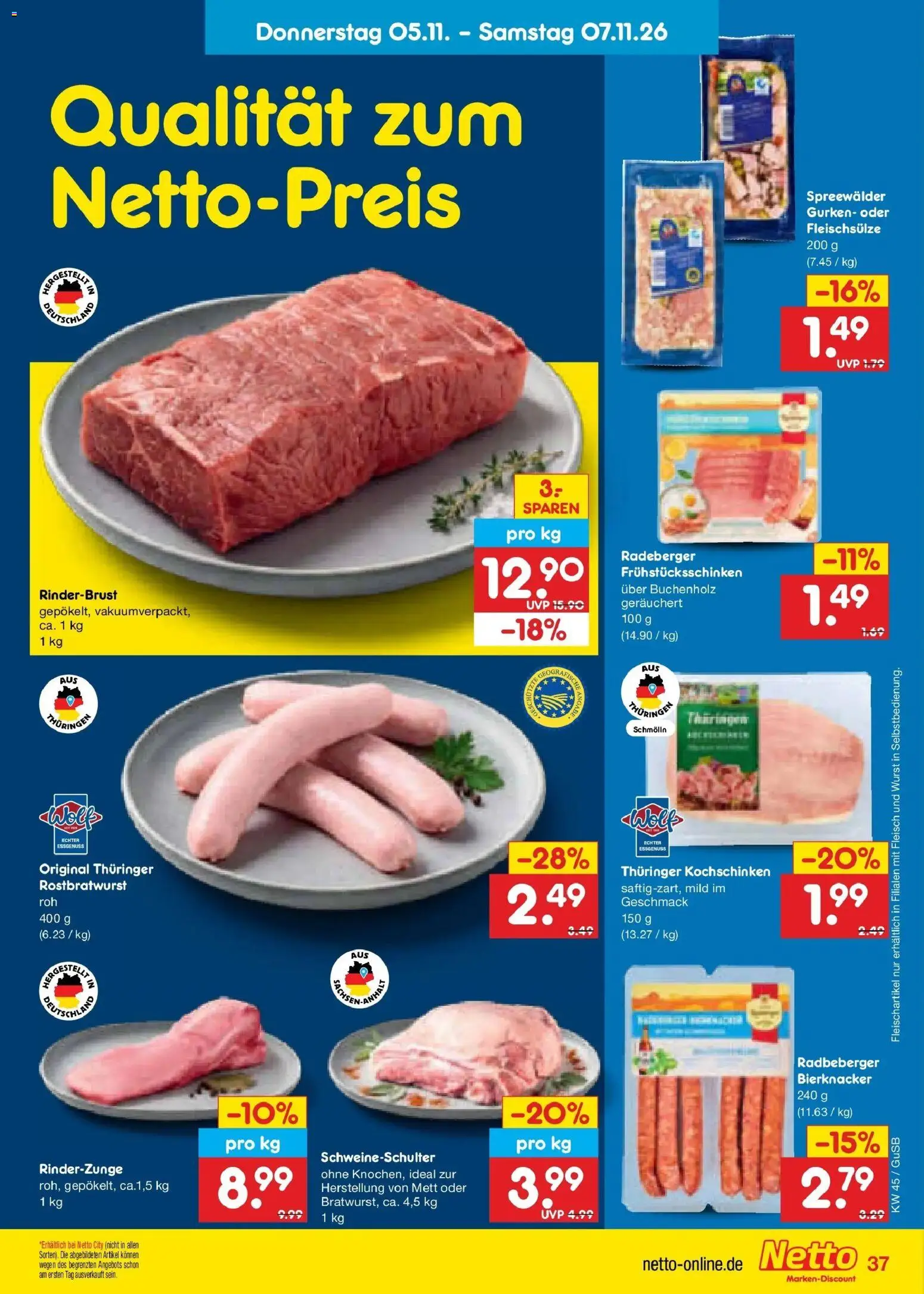 Netto Marken-Discount Prospekt Machern (ab 02.11.2026) » Angebote | Seite: 55 | Produkte: Wurst, Fleisch, Gurken