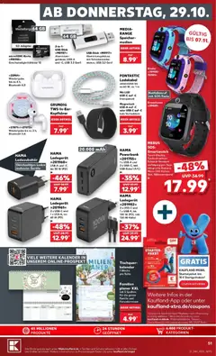 Kaufland Prospekt ab 26.10.2026 gültig | Seite: 51 | Produkte: Adapter, USB, Powerbank, Kopfhörer
