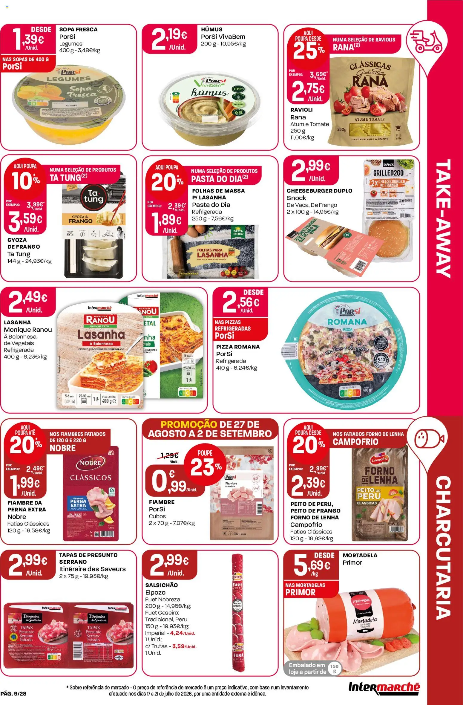 Intermarché Folheto Contact │ válido de 27/08/2026 | Página: 9 | Produtos: Fiambre, Frango, Lasanha, Massa
