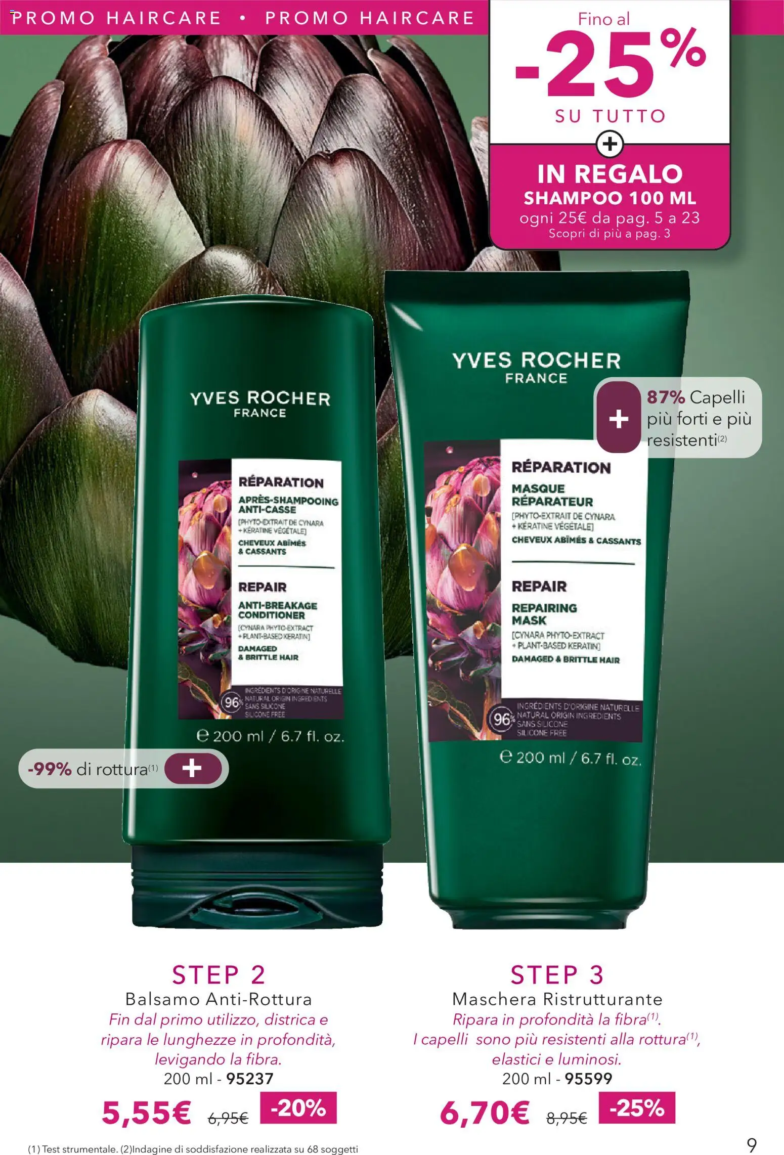 Volantino Yves Rocher del 31/08/2026 | Pagina: 9 | Prodotti: Shampoo, Maschera, Silicone, Elastici