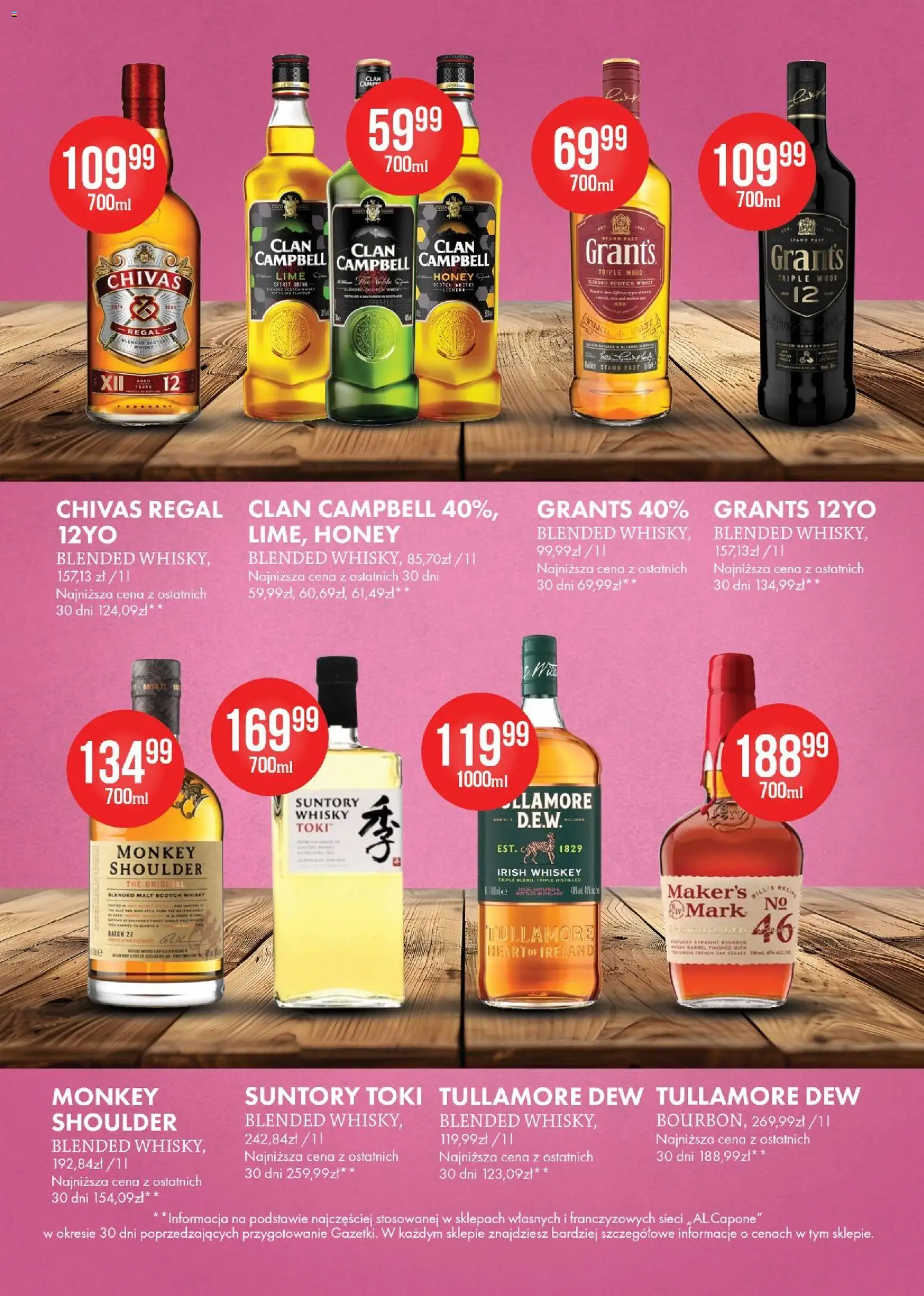 Al.Capone gazetka od 07.09.2026 | Strona: 8 | Produkty: Chivas Regal, Tullamore Dew, Irish whiskey, Regał