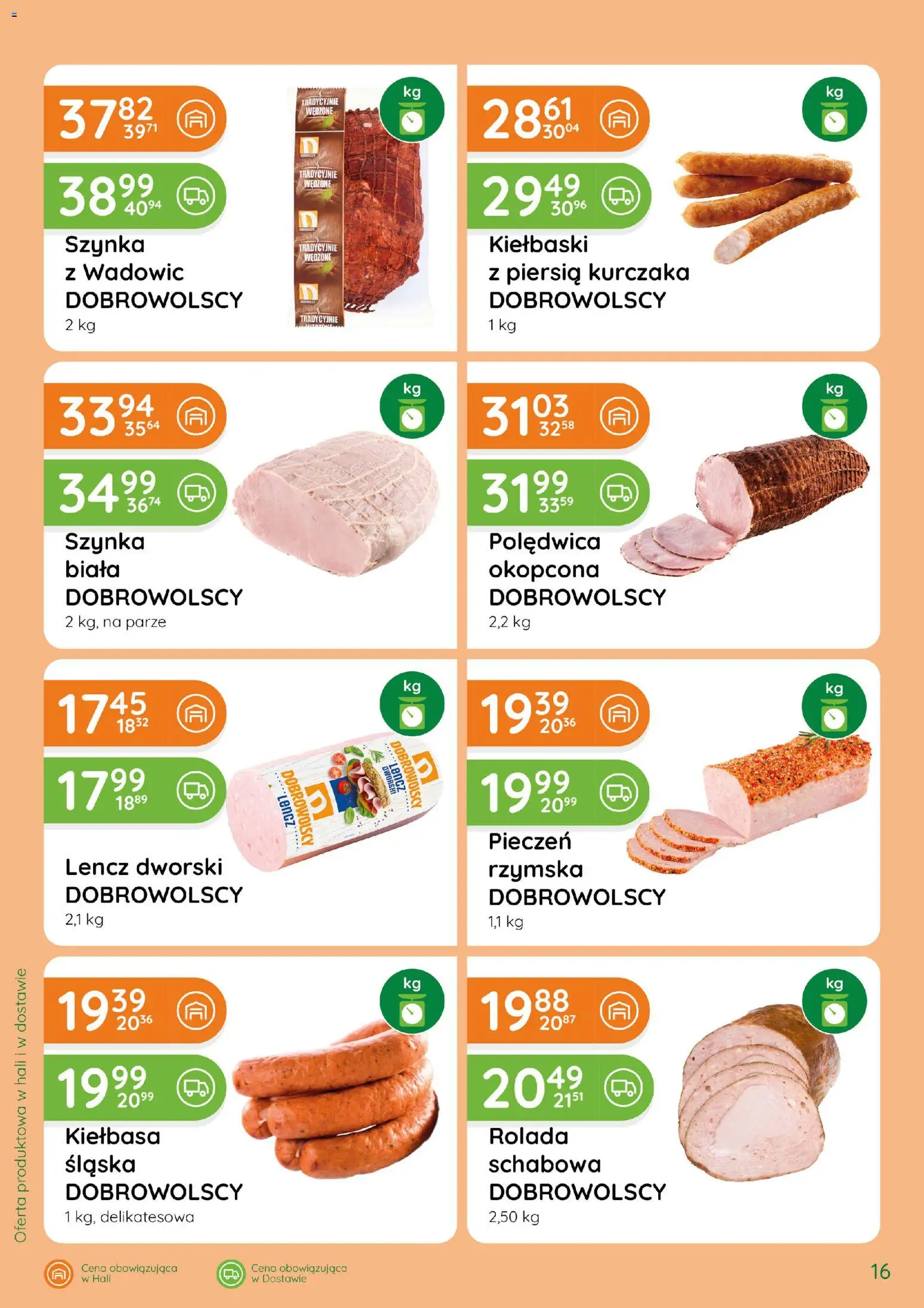 Eurocash gazetka - Katalog Wędlin od 01.10.2026 | Strona: 16 | Produkty: Kiełbasa, Rolada, Kiełbaski, Szynka