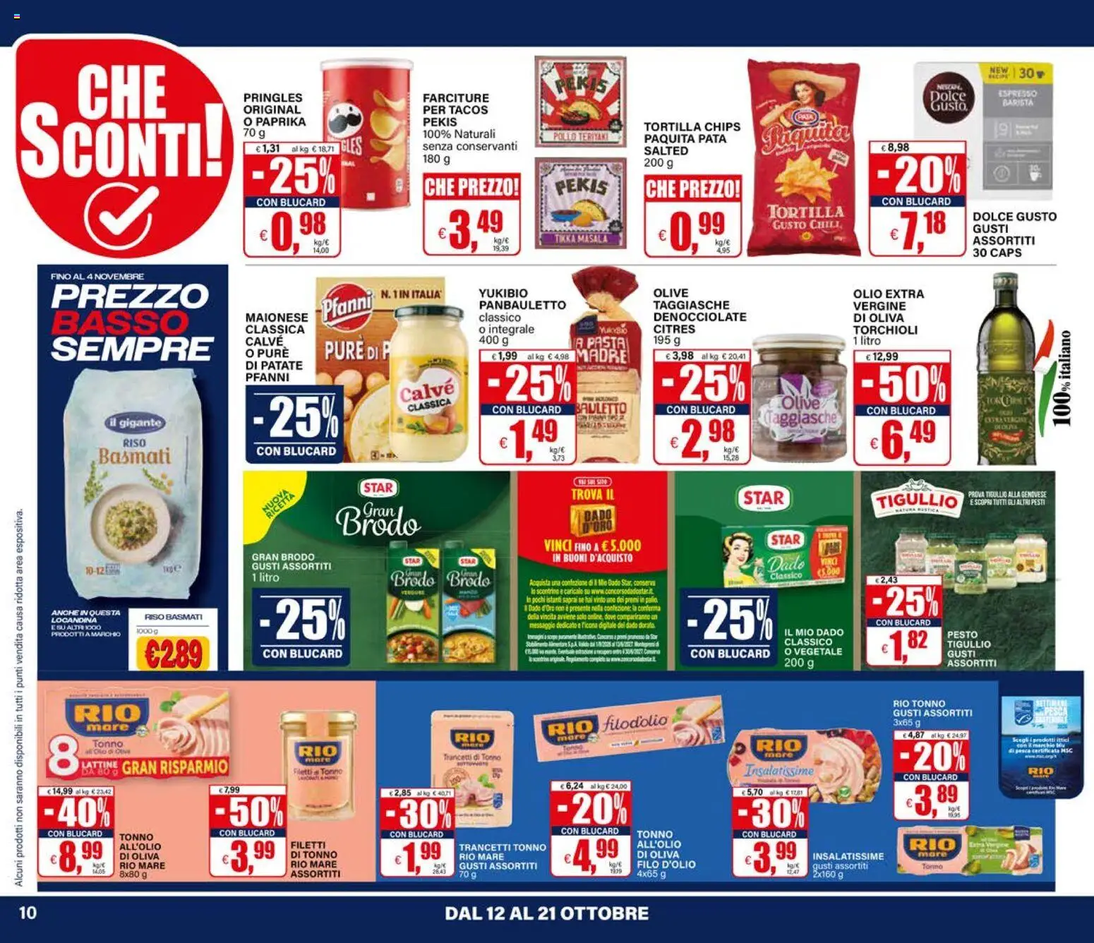 Volantino Il Gigante del 12/10/2026 | Pagina: 10 | Prodotti: Riso Basmati, Olio, Pesto, Basso
