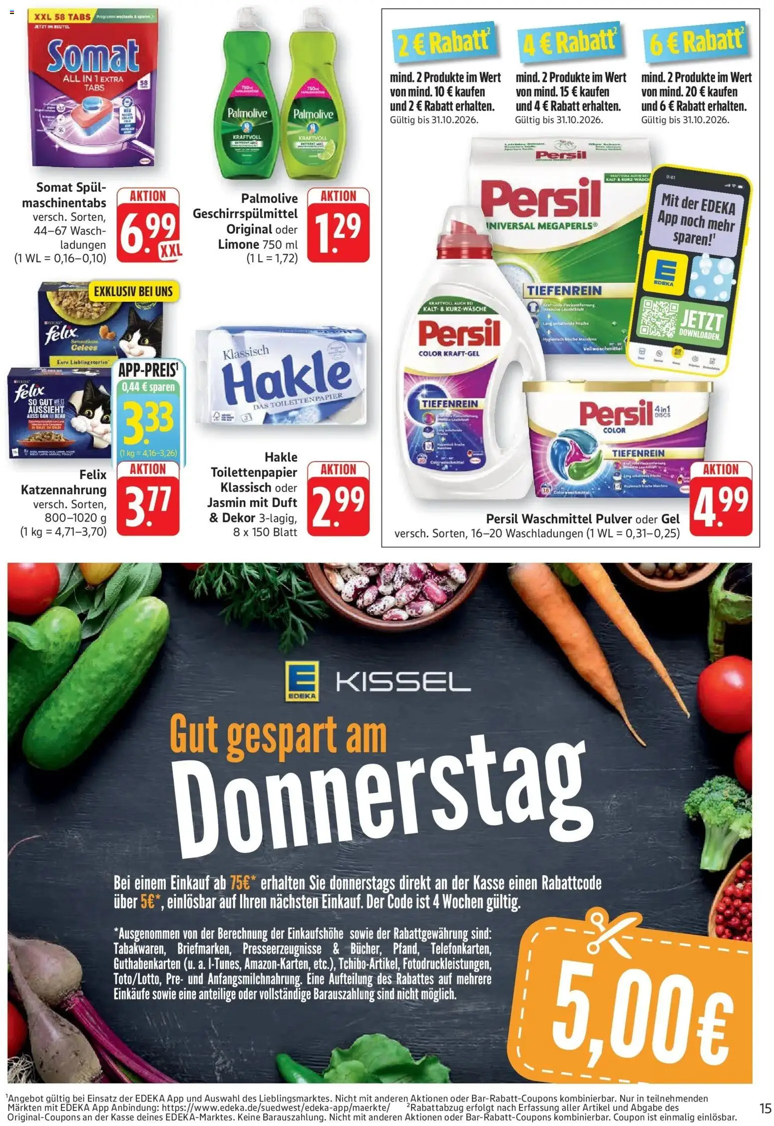 Edeka Prospekt Kröppen (ab 26.10.2026) » Angebote Online | Seite: 15 | Produkte: Duft, Geschirrspülmittel, Persil, Toilettenpapier