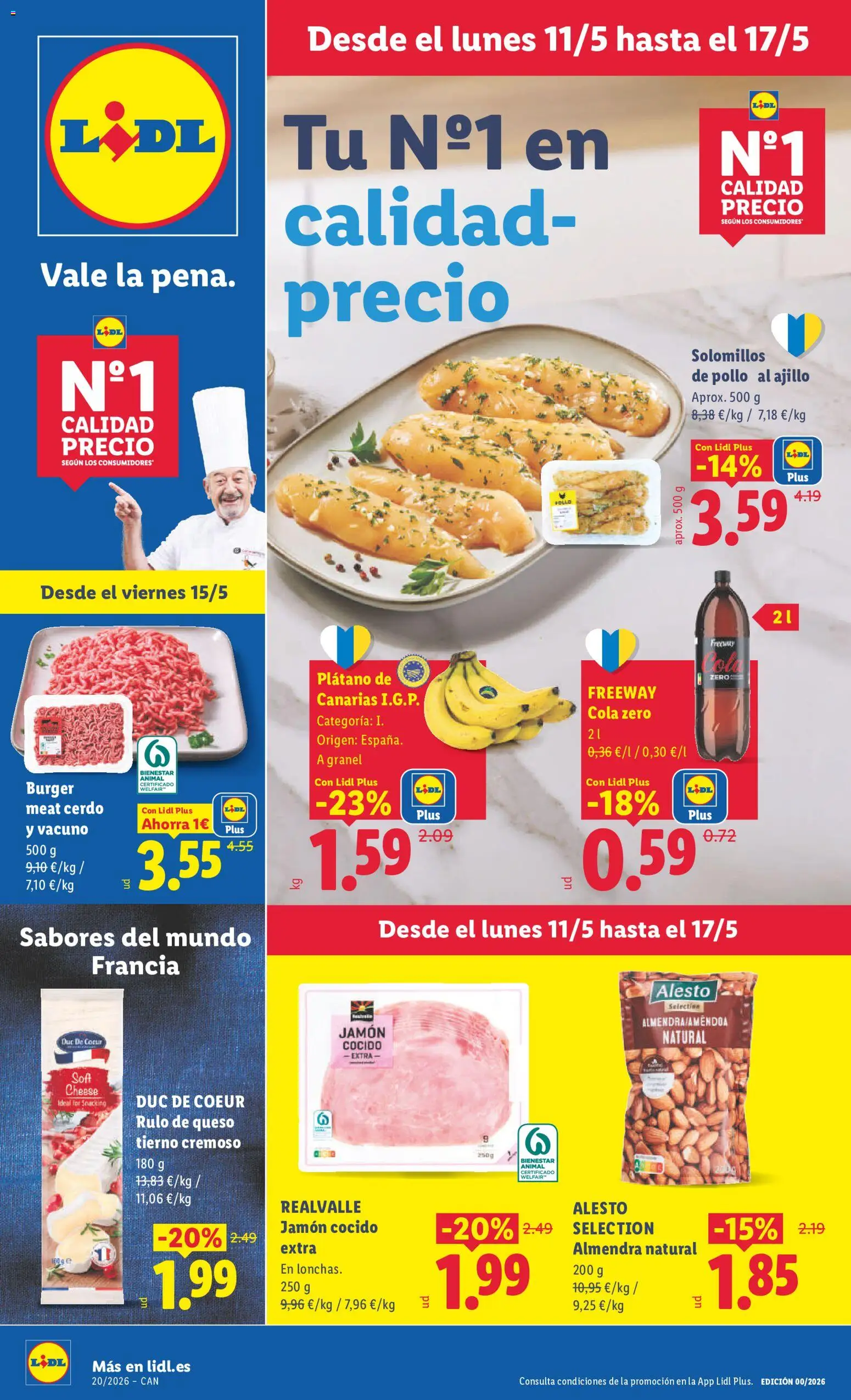 Lidl folleto │ válido desde el 11.05.2026 | Página: 3 | Productos: Queso, Jamón, Jamón cocido, Cerdo