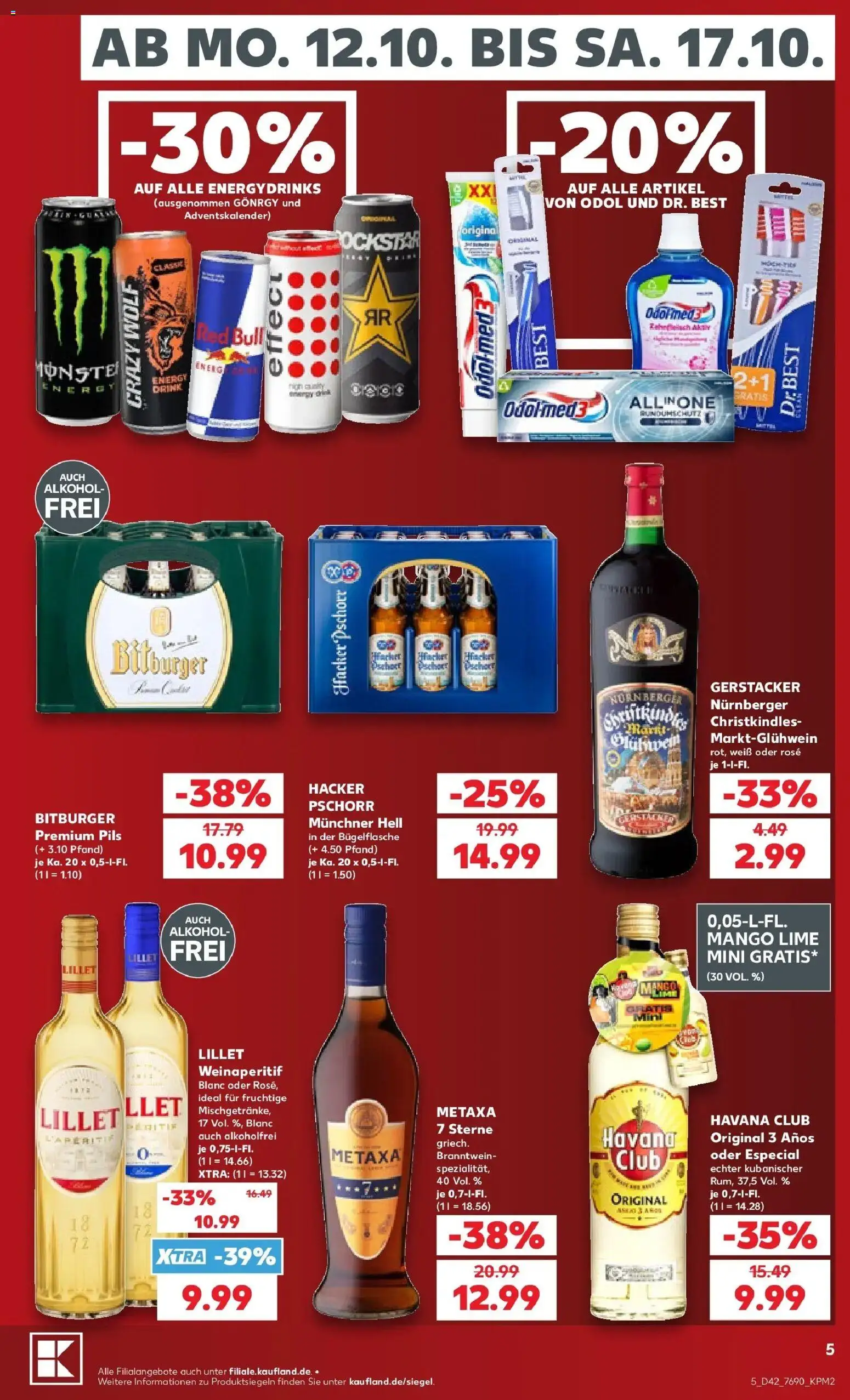Prospekt Kaufland ab 12.10.2026 » Angebote Online zum Blättern | Seite: 9 | Produkte: Havana club, Red bull, Energy, Metaxa