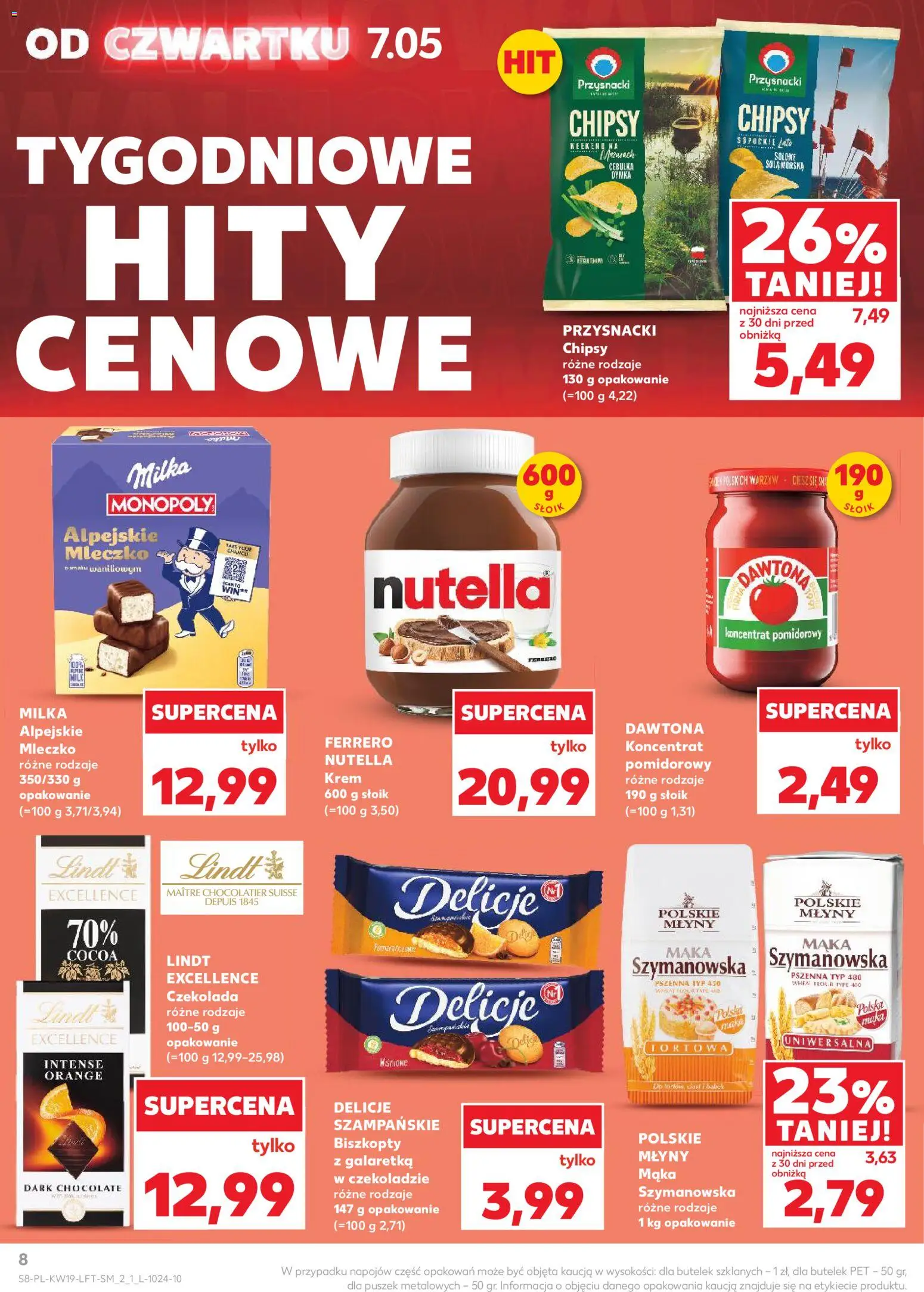 Kaufland Polsko leták od 07.05.2026 | Strana: 8 | Produkty: Milka, Krém, Chipsy, Nutella