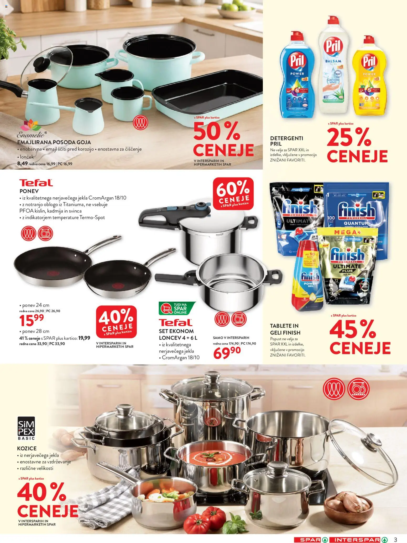 Novi Spar katalog ponudbe – veljaven od 09.09.2026 | Stran: 3 | Izdelki: Emajlirana posoda, Kozice