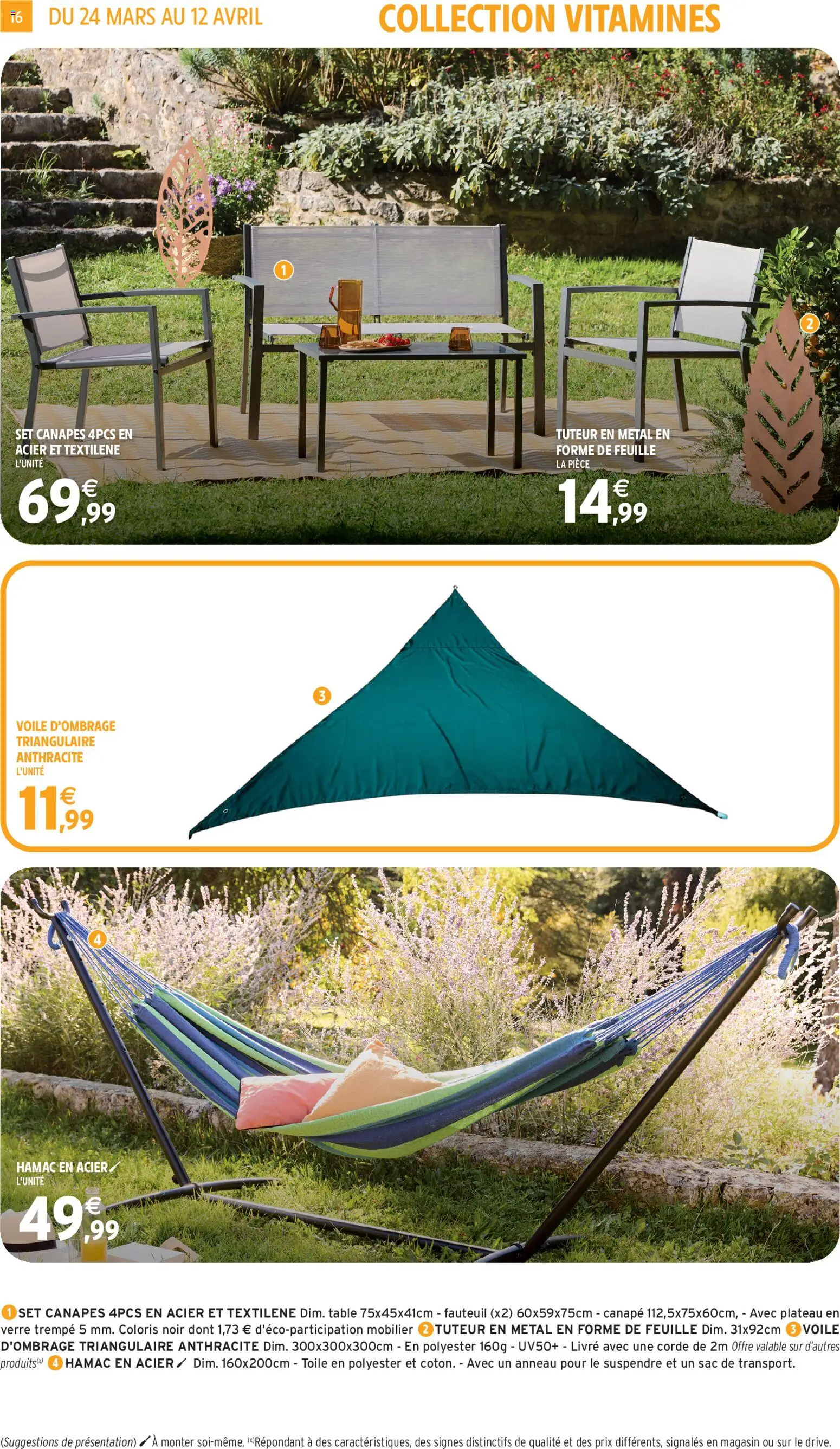 {H1} | Page: 16 | Produits: Voile d'ombrage, Sac, Hamac, Table