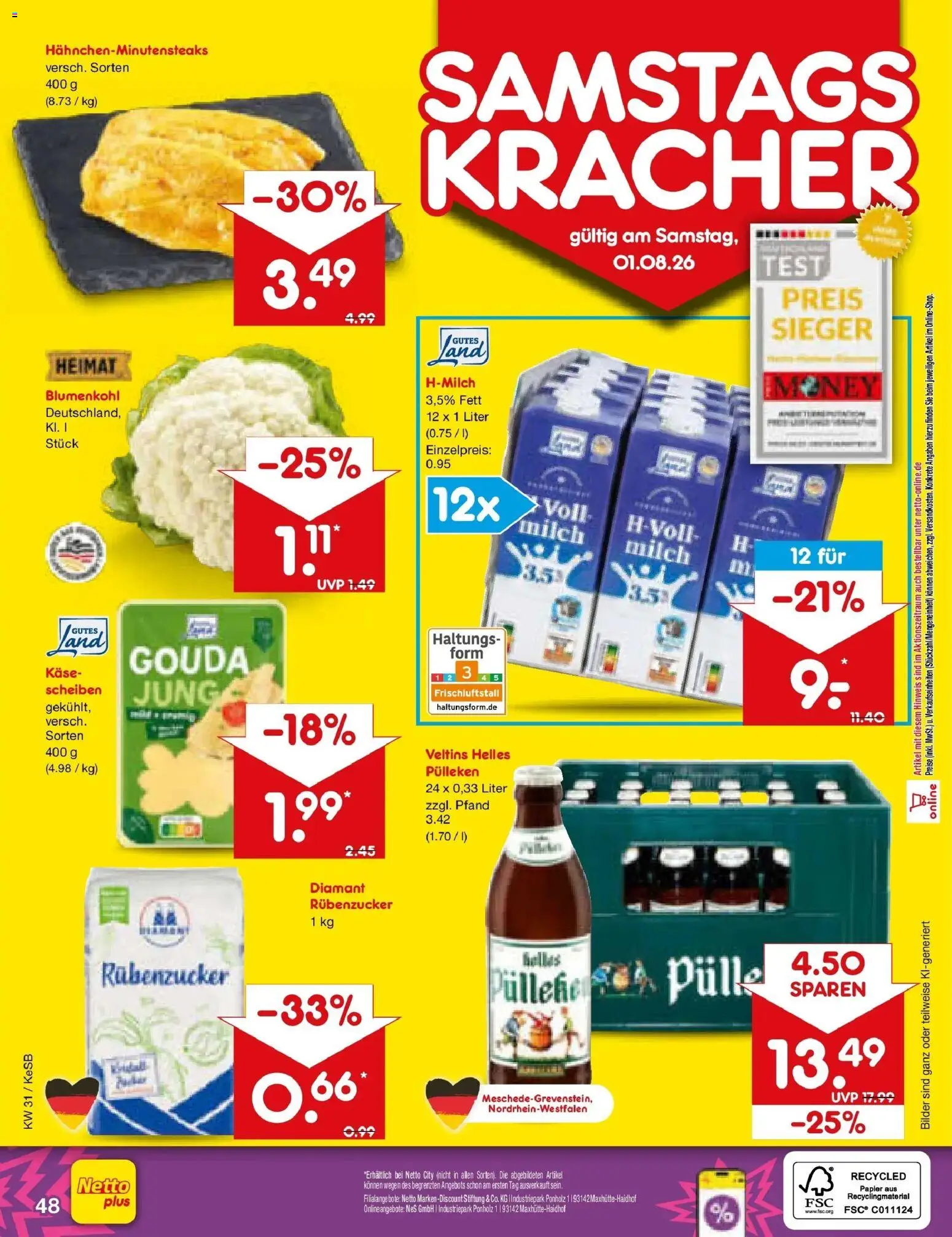 Netto Marken-Discount Prospekt Kruft – gültig ab 27.07.2026 | Seite: 67 | Produkte: Milch, Käse, Gouda, Veltins