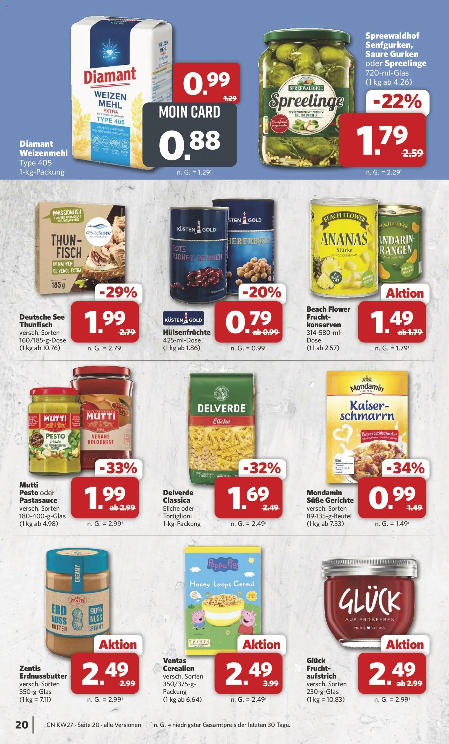 Combi Prospekt – gültig ab 29.06.2026 | Seite: 20 | Produkte: Weizenmehl, Zwiebeln, Erdbeeren, Gurken