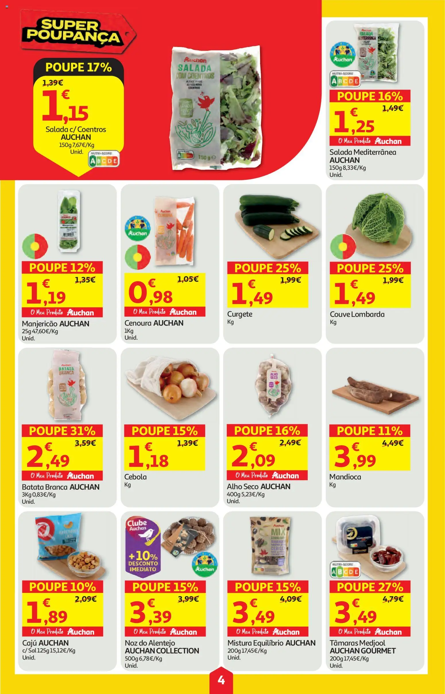 Auchan folheto │ válido de 07.05.2026 | Página: 4 | Produtos: Batata, Curgete, Sal, Tâmaras