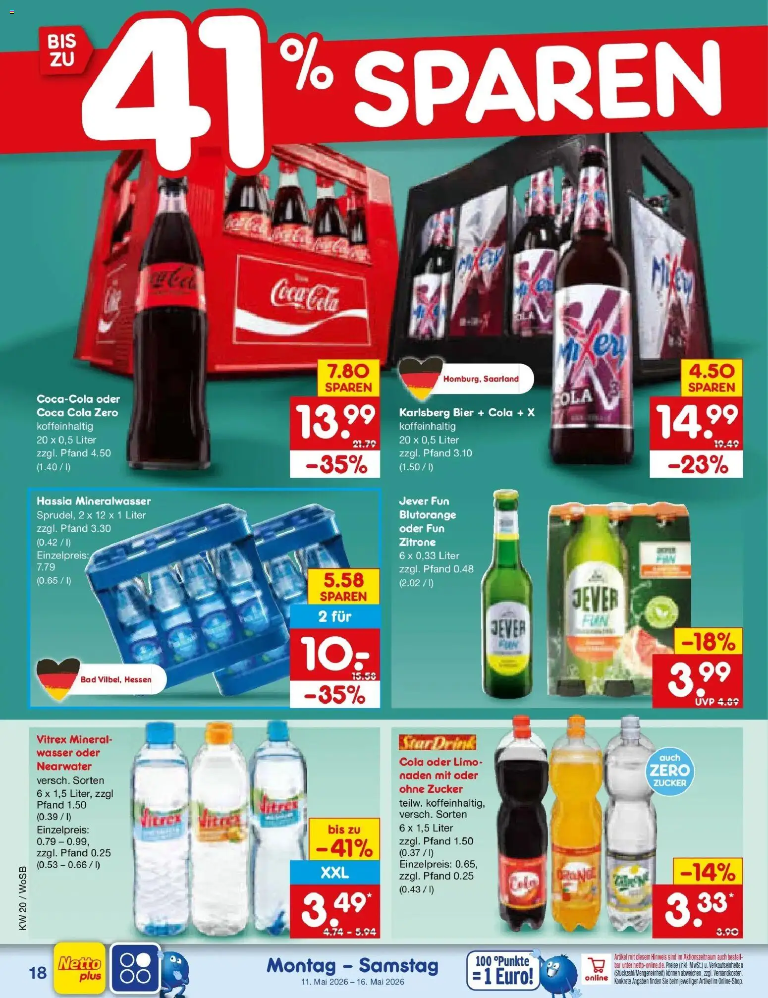 Netto Marken-Discount Prospekt Mannheim	 – gültig ab 10.05.2026 | Seite: 23 | Produkte: Bad, Wasser, Jever, Coca cola zero