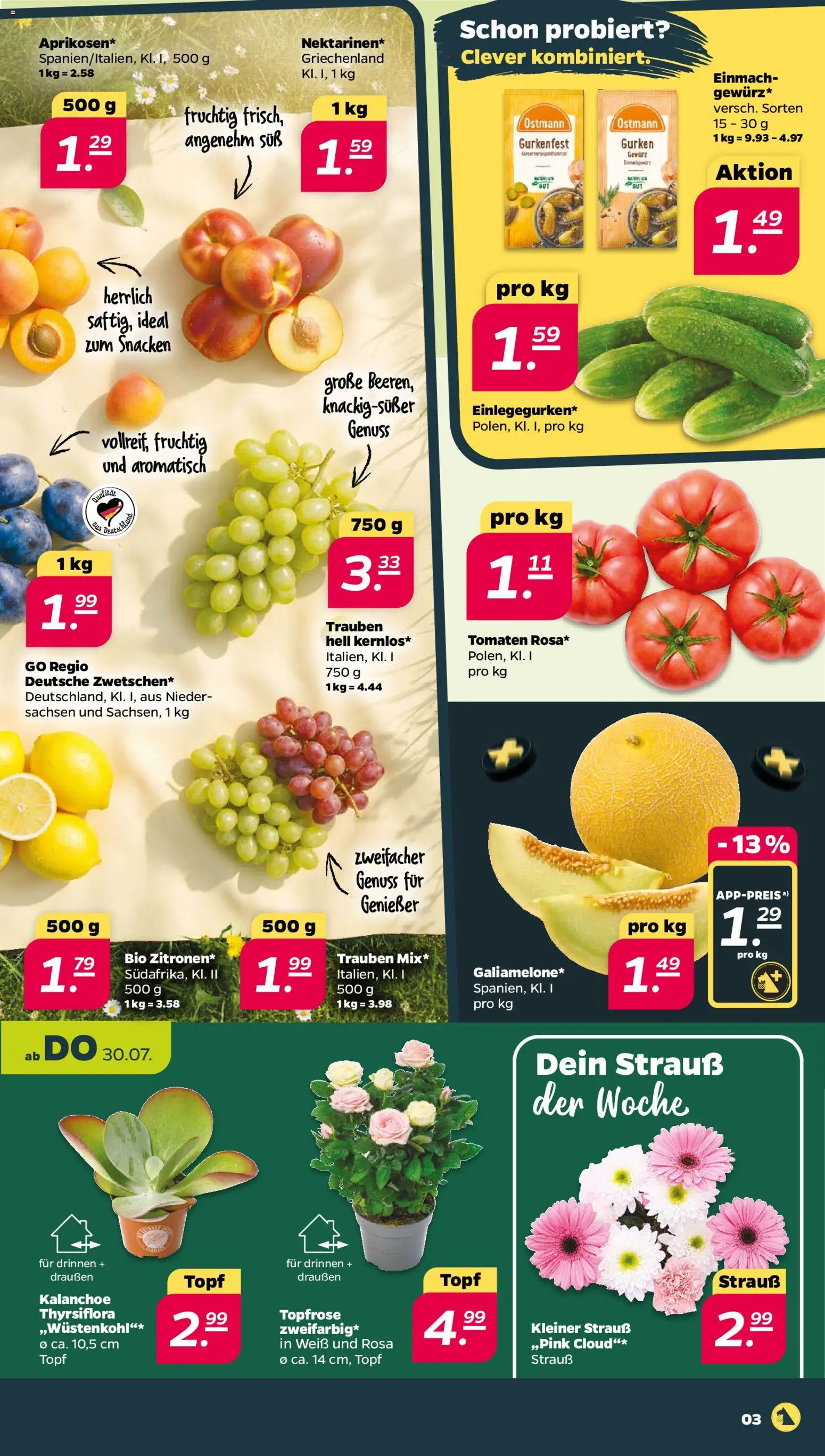 Netto Prospekt – gültig ab 27.07.2026 | Seite: 3 | Produkte: Trauben, Tomaten, Gurken