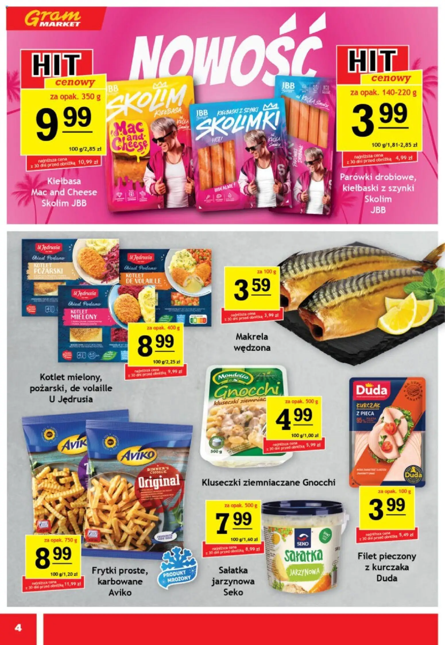 Gram Market gazetka od 01.07.2026 | Strona: 4 | Produkty: Kiełbasa, Parówki, Kiełbaski, Sałatka