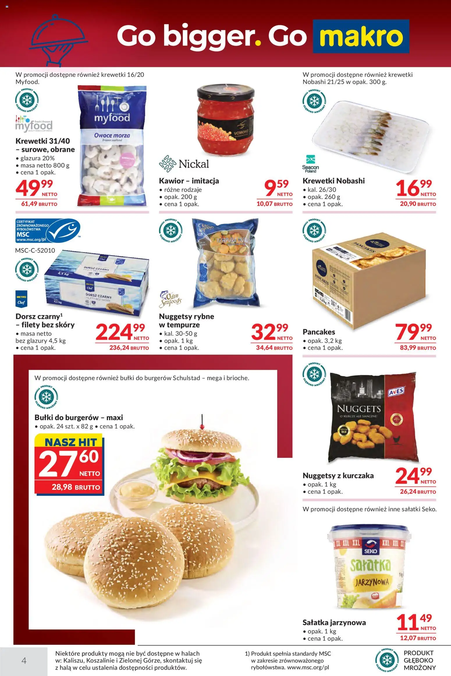 Makro gazetka - Oferta dla gastronomii od 07.07.2026 | Strona: 4 | Produkty: Krewetki, Dorsz, Dorsz czarny, Pancakes