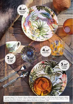 E.Leclerc - Prévisualisation de Assiette à dessert 21cm «Savana», 6 décors différents disponibles en porcelaine valide à partir de 02/06/2026 | Page: 16 | Produits: Porcelaine, Café