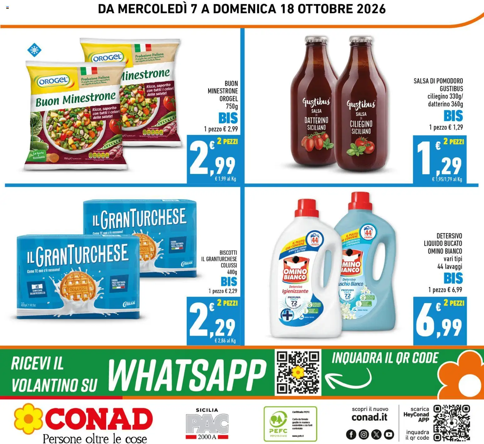 Volantino Conad del 07/10/2026 | Pagina: 24 | Prodotti: Detergente, Tè, Biscotti, Salsa