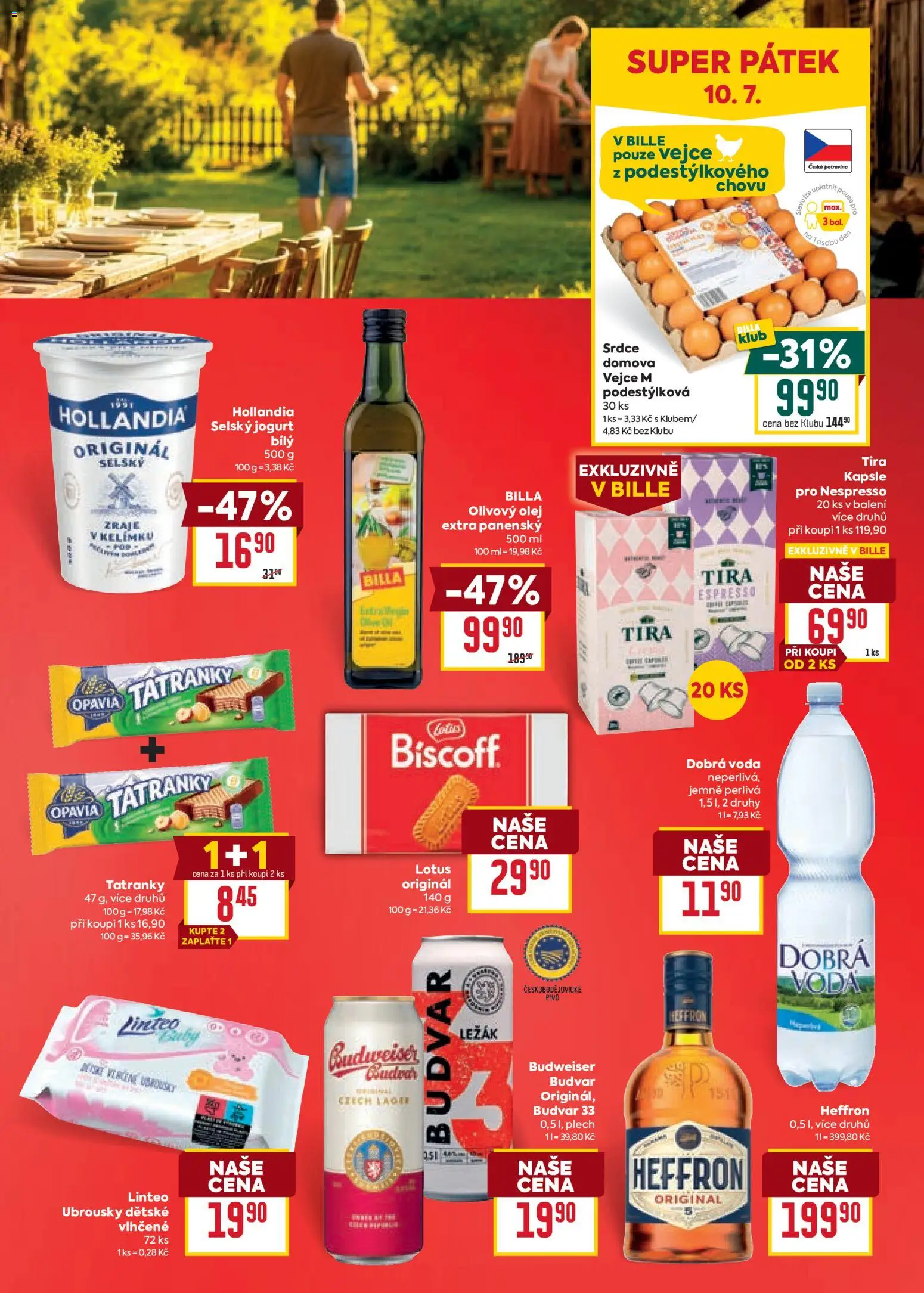 Billa Velký leták od 08.07.2026 | Strana: 31 | Produkty: Budvar, Voda, Olej, Hollandia