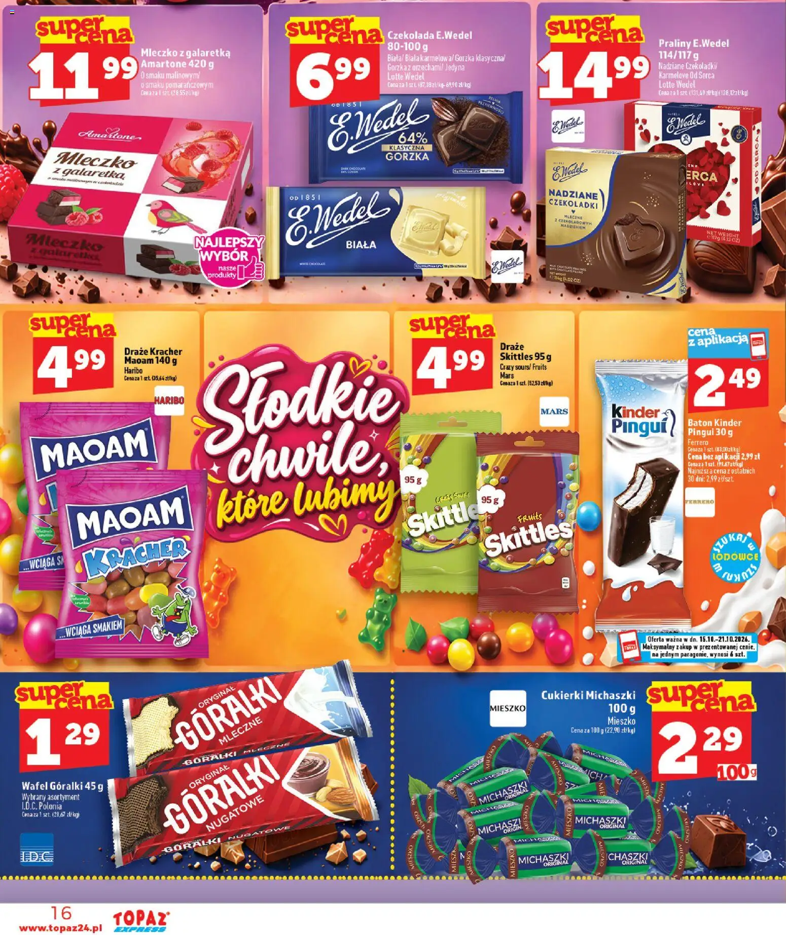 Topaz gazetka - Express od 15.10.2026 | Strona: 16 | Produkty: Galaretka, Bell, Baton, Czekolada