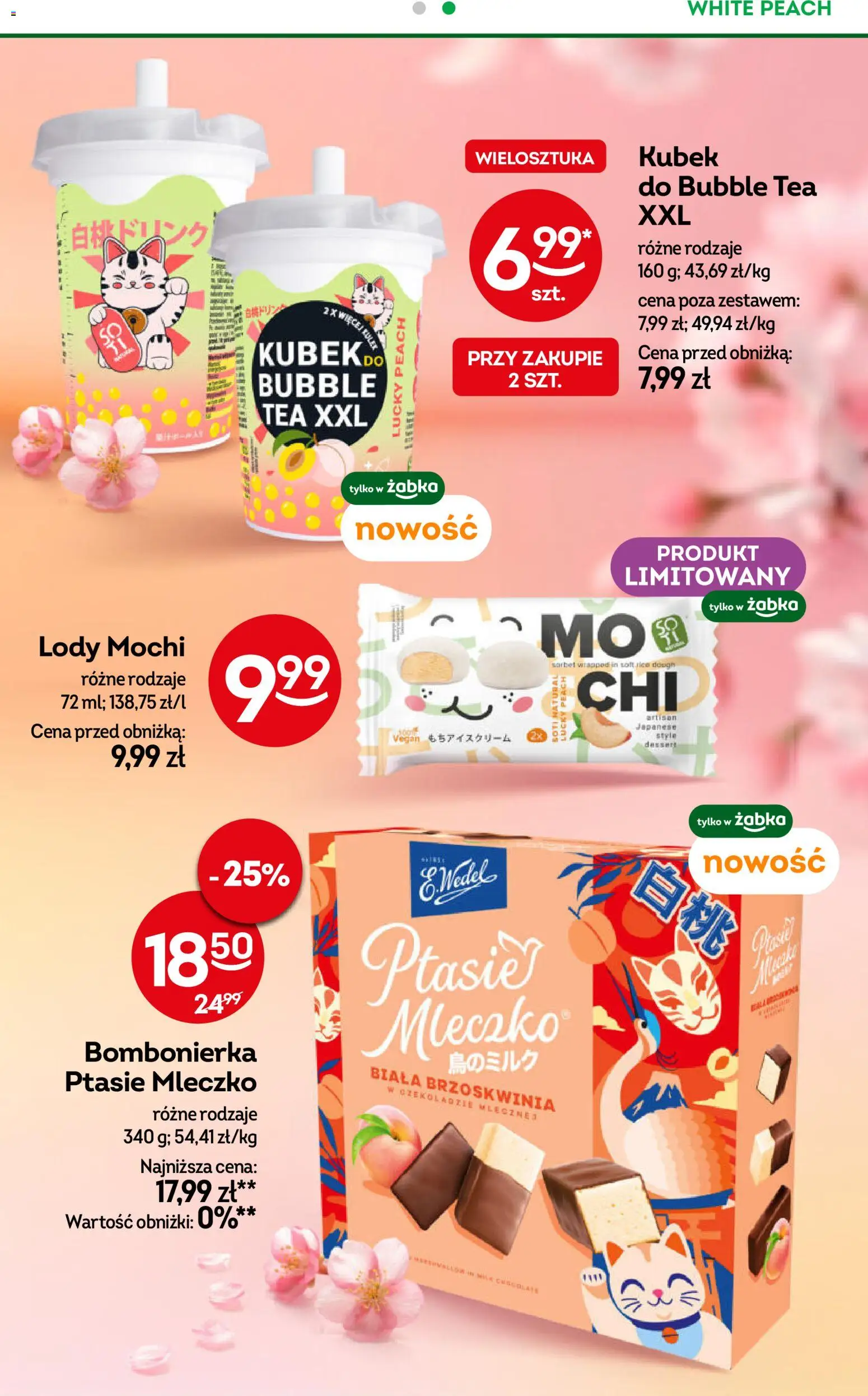 Żabka gazetka od 08.04.2026 | Strona: 29 | Produkty: Brzoskwinia, Bombonierka, Ptasie mleczko, Lody