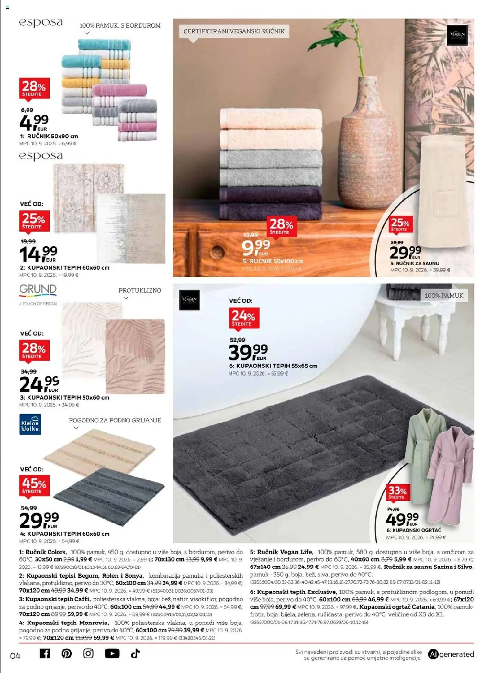 Lesnina katalog | vrijedi od 29.09.2026 | Stranica: 3 | Proizvodi: Tepih, Ručnik