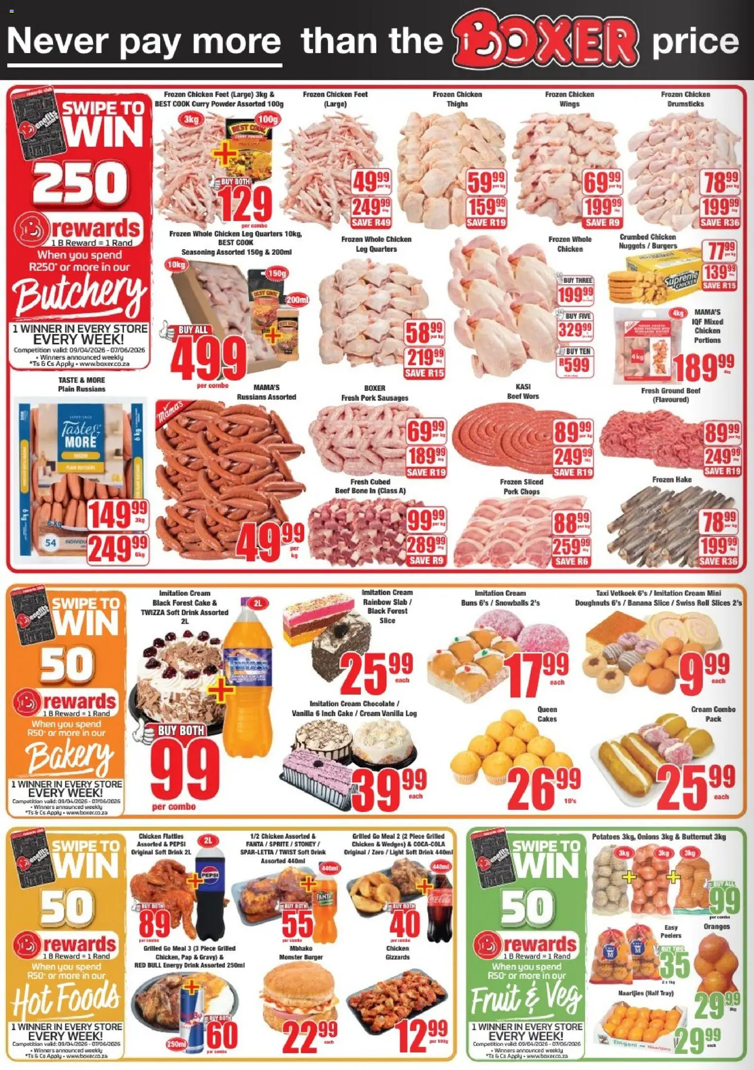 New Boxer catalogue – valid from 09.04.2026 | Page: 2 | Products: Buns, Pork, Oranges, Cream