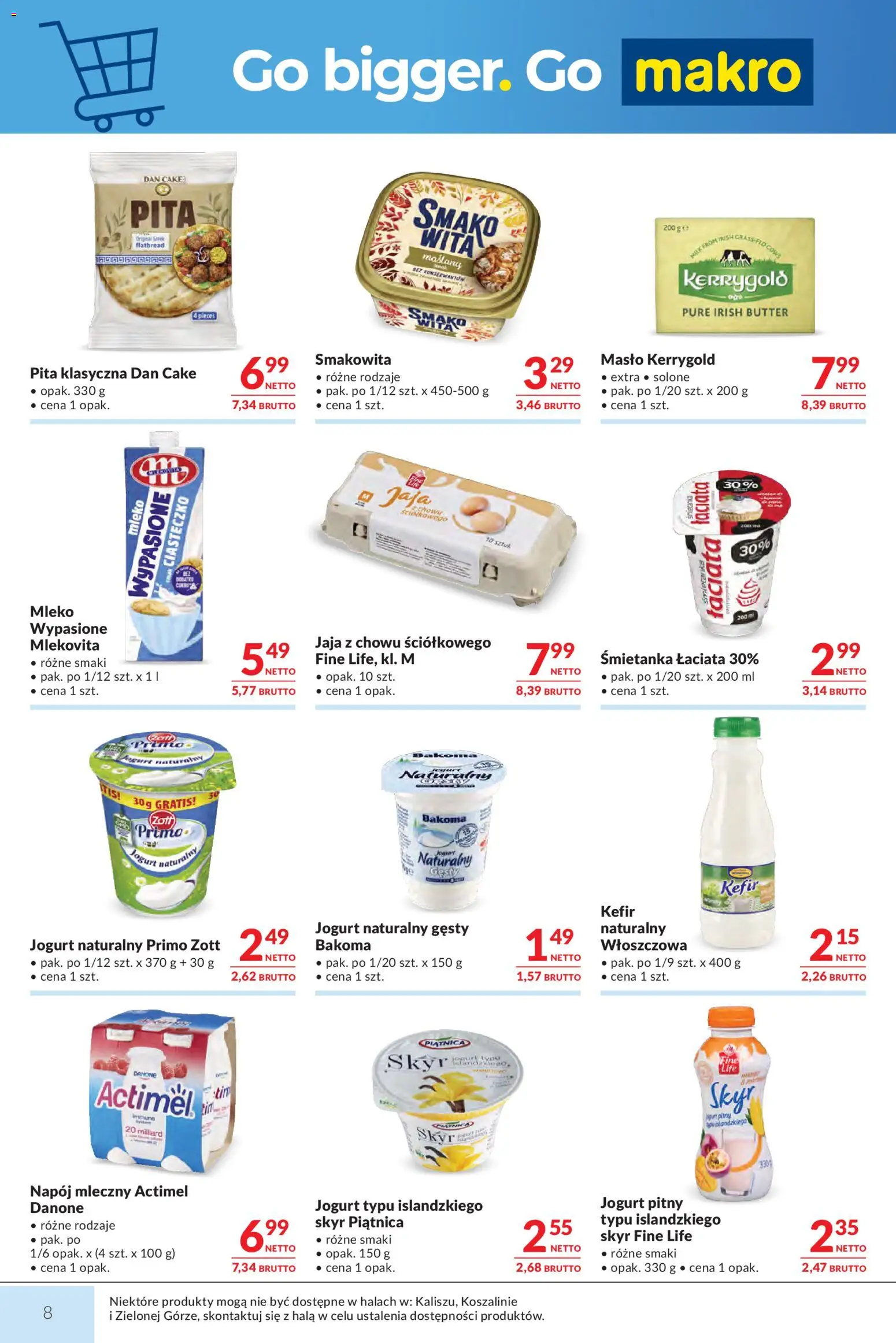 Makro gazetka od 01.09.2026 | Strona: 8 | Produkty: Kefir, Skyr piątnica, Jaja, Skyr
