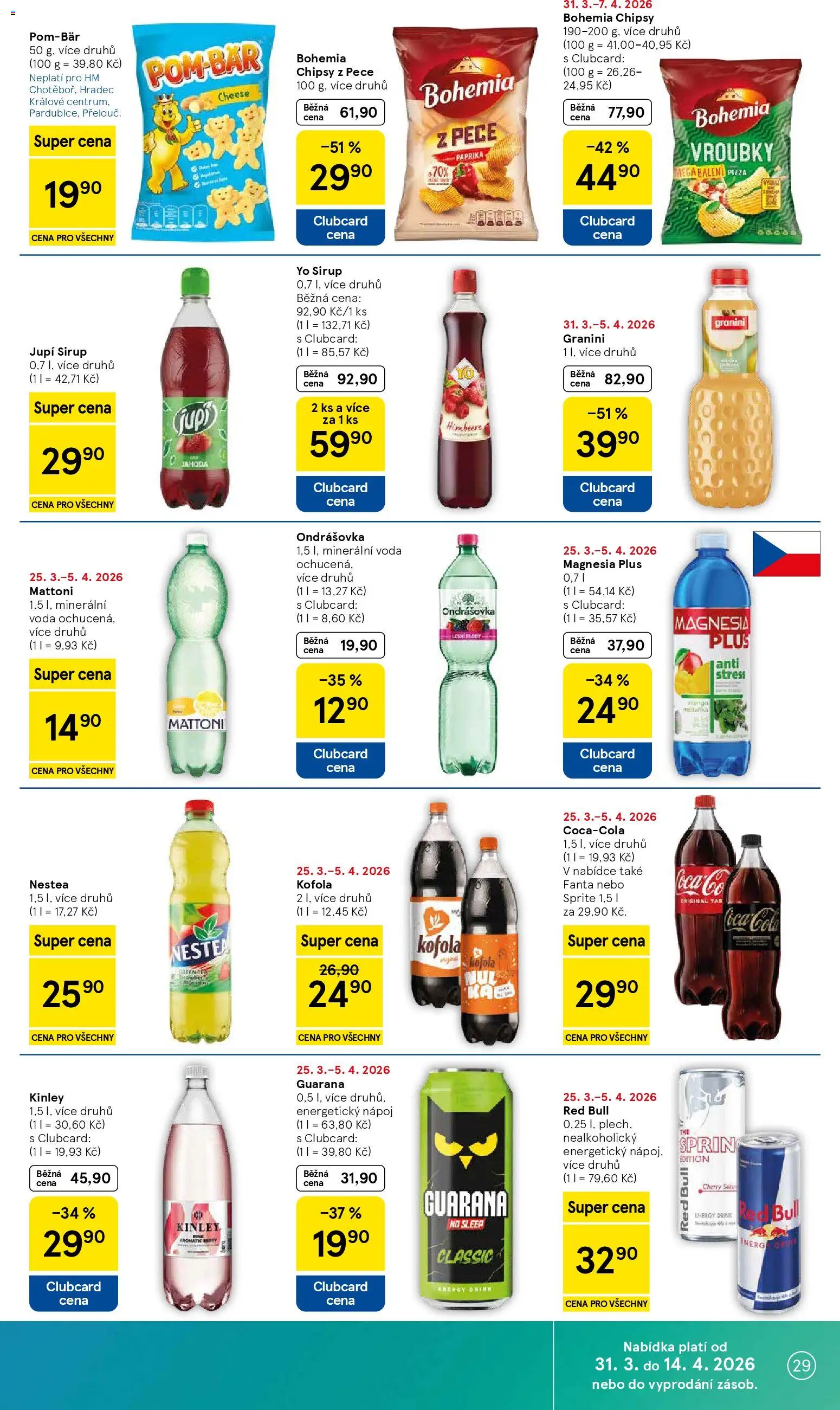 Tesco leták - Hypermarket od 31.03.2026 | Strana: 29 | Produkty: Mattoni, Pizza, Minerální voda, Granini