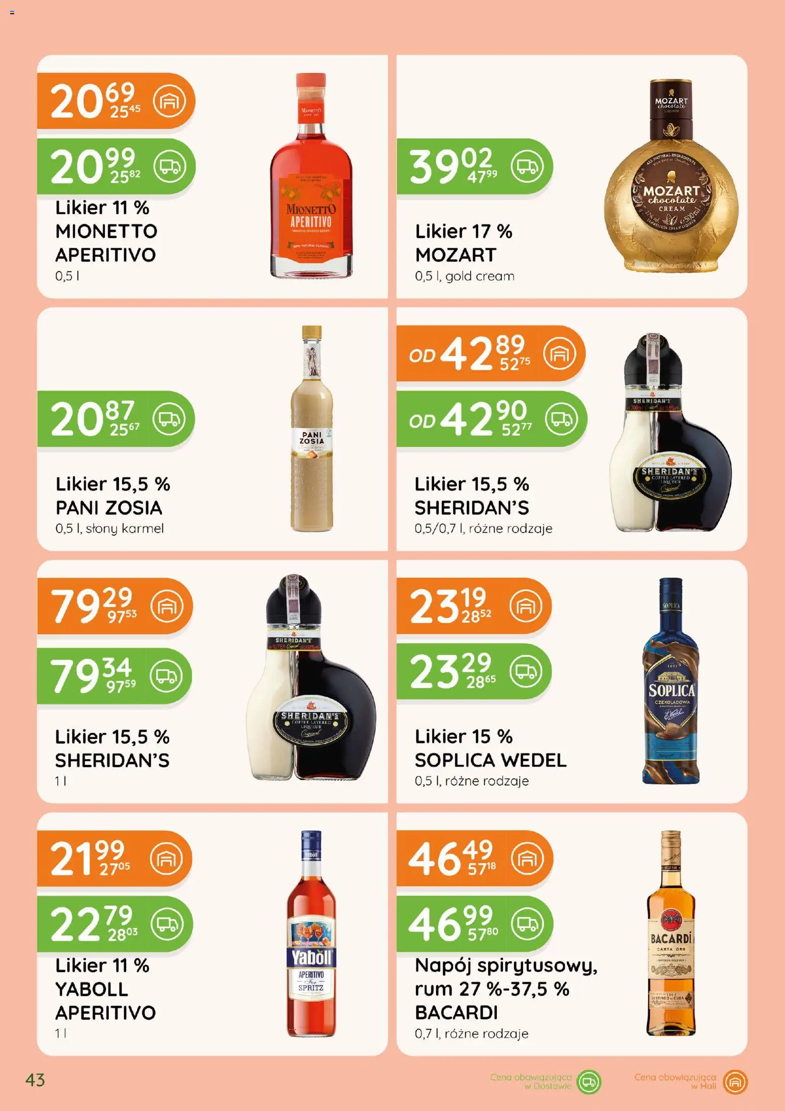 Eurocash gazetka - Katalog Alkoholowy od 01.10.2026 | Strona: 43 | Produkty: Czekoladowa, Sheridan's, Soplica, Rum