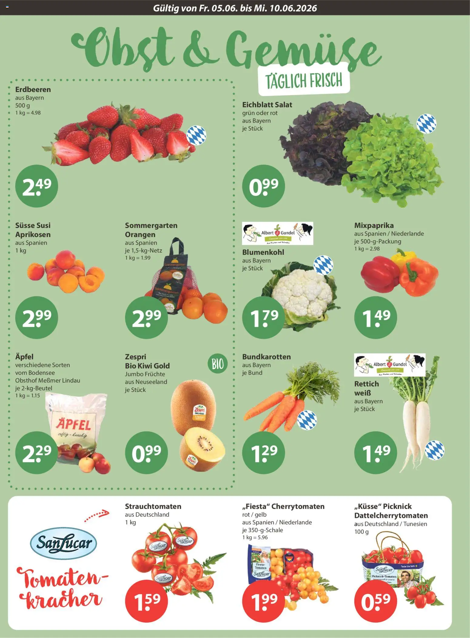 V-Markt Schwaben / Oberbayern – gültig ab 05.06.2026 | Seite: 4 | Produkte: Messmer, Orangen, Erdbeeren, Kiwi