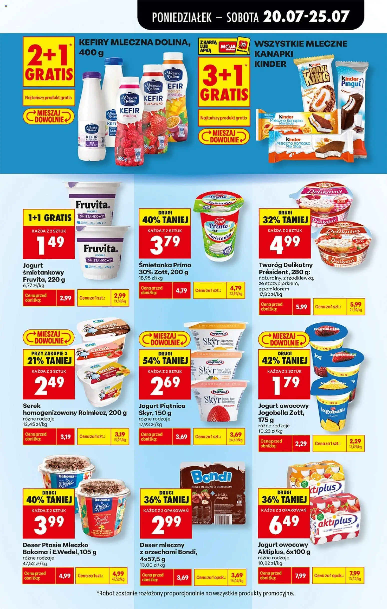 Biedronka Polsko leták od 20.07.2026 | Strana: 45 | Produkty: Kefír, Jogurt, Jogobella, Kinder