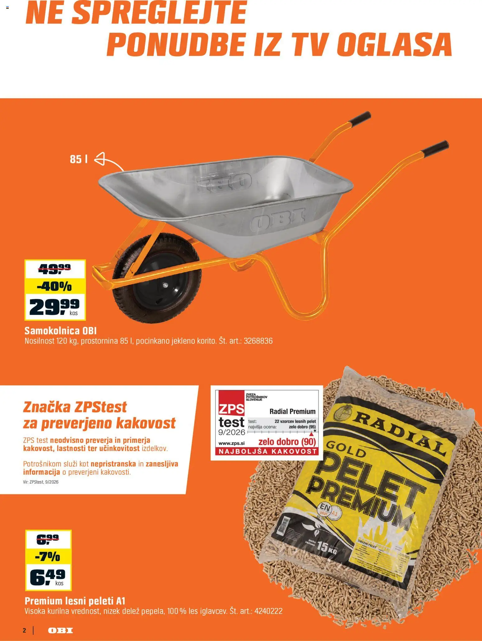 Novi OBI katalog ponudbe – veljaven od 02.10.2026 | Stran: 2 | Izdelki: Tv, Samokolnica