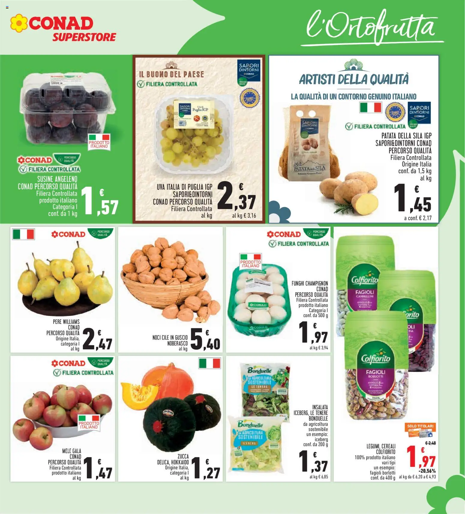 Volantino Conad del 08/10/2026 | Pagina: 9 | Prodotti: Insalata, Fagioli, Funghi, Susine
