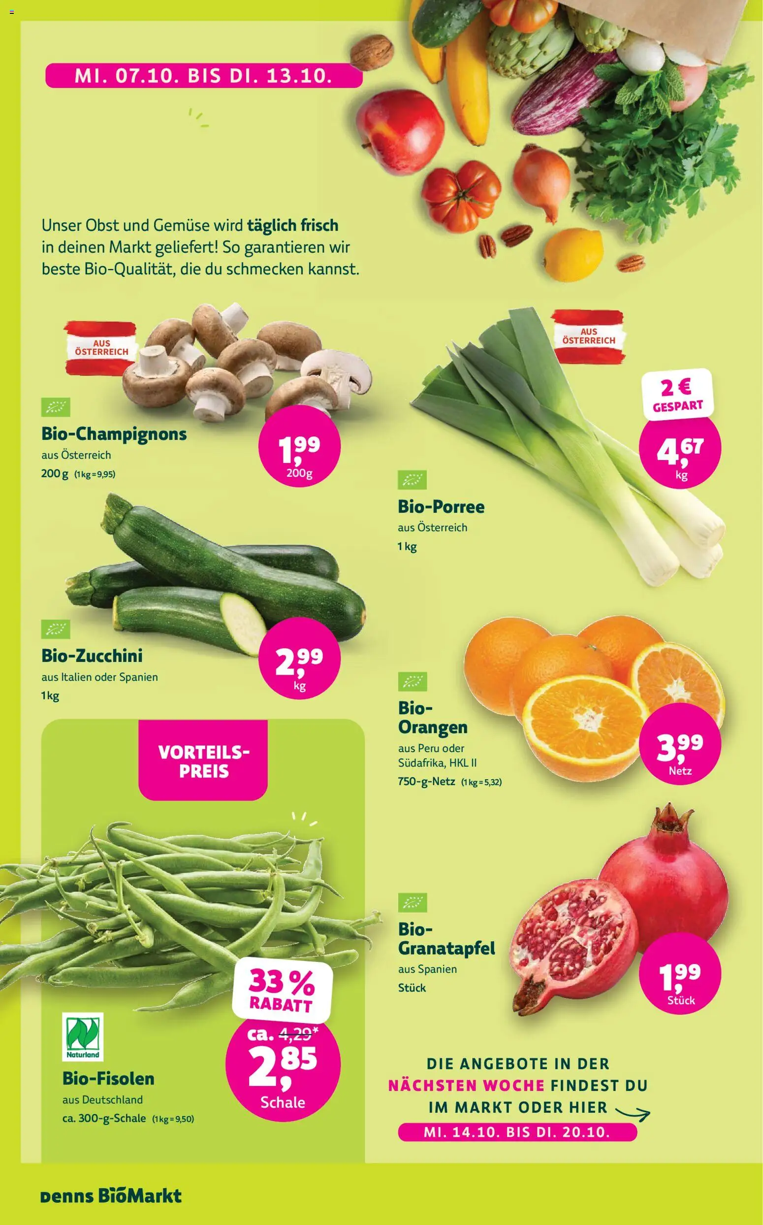 Denns BioMarkt Angebote gültig ab 07.10.2026 | Seite: 6 | Produkte: Gemüse, Obst, Orangen