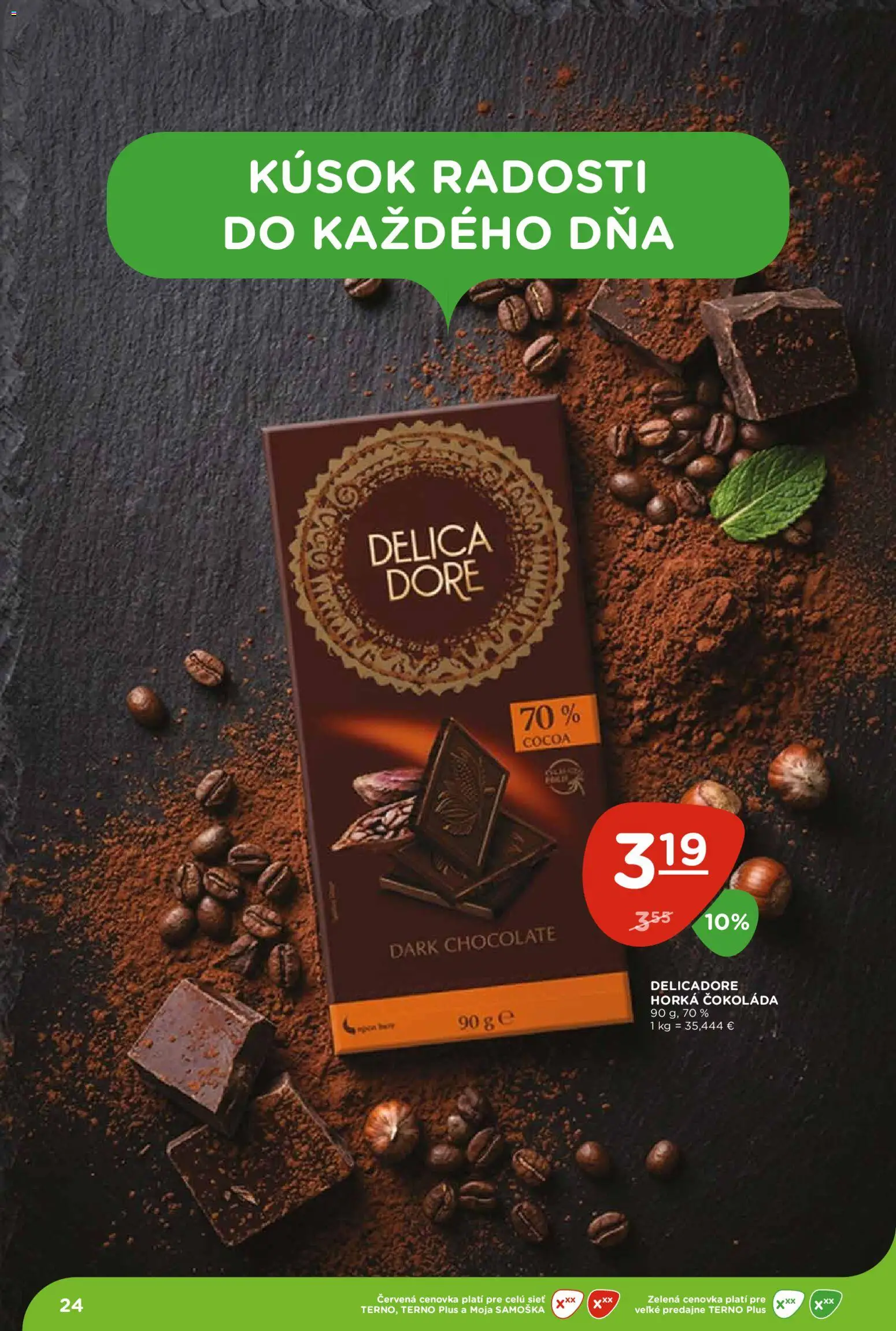 Nové Terno akcie – leták je platný od 09.07.2026 | Strana: 24 | Produkty: Čokoláda
