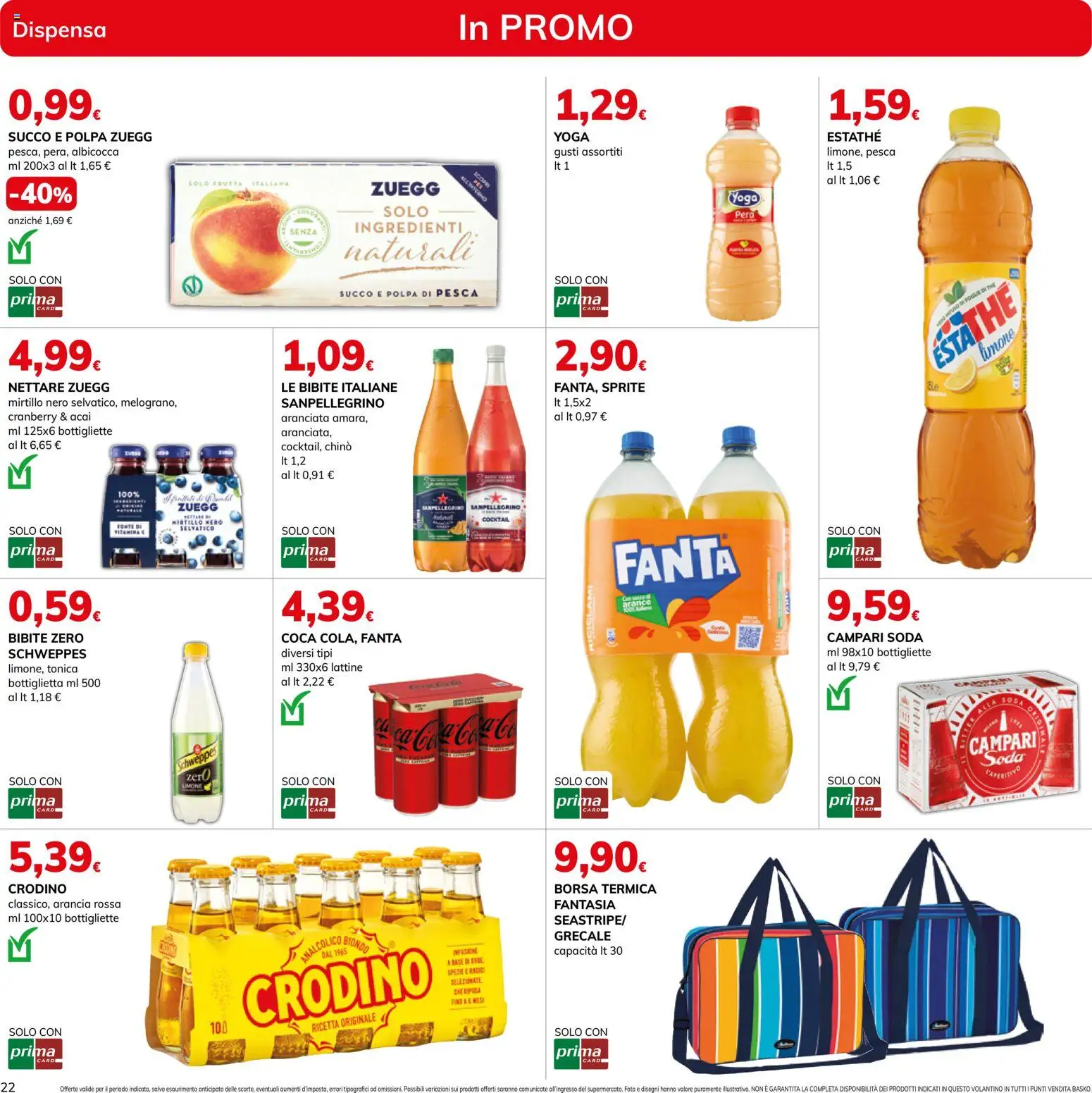 Volantino Basko del 16.06.2026 | Pagina: 22 | Prodotti: Succo, Arance, Fanta, Borsa