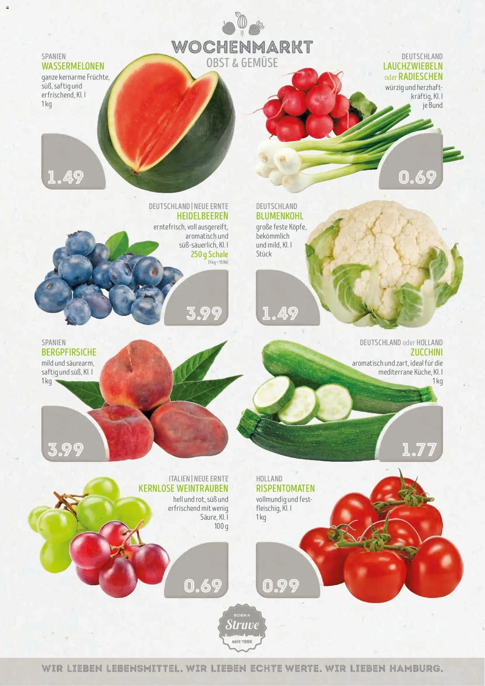 Edeka Struve Prospekt – gültig ab 29.06.2026 | Seite: 4 | Produkte: Heidelbeeren, Gemüse, Blumenkohl, Zucchini