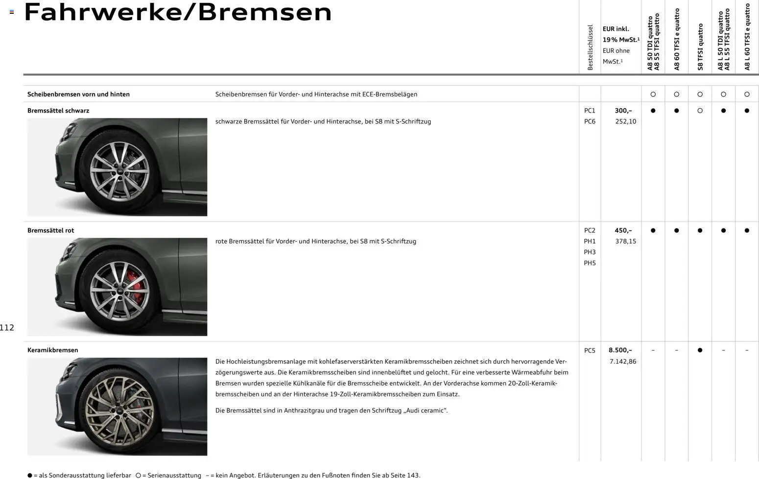 Audi A8 – gültig ab 28.10.2025 | Seite: 112