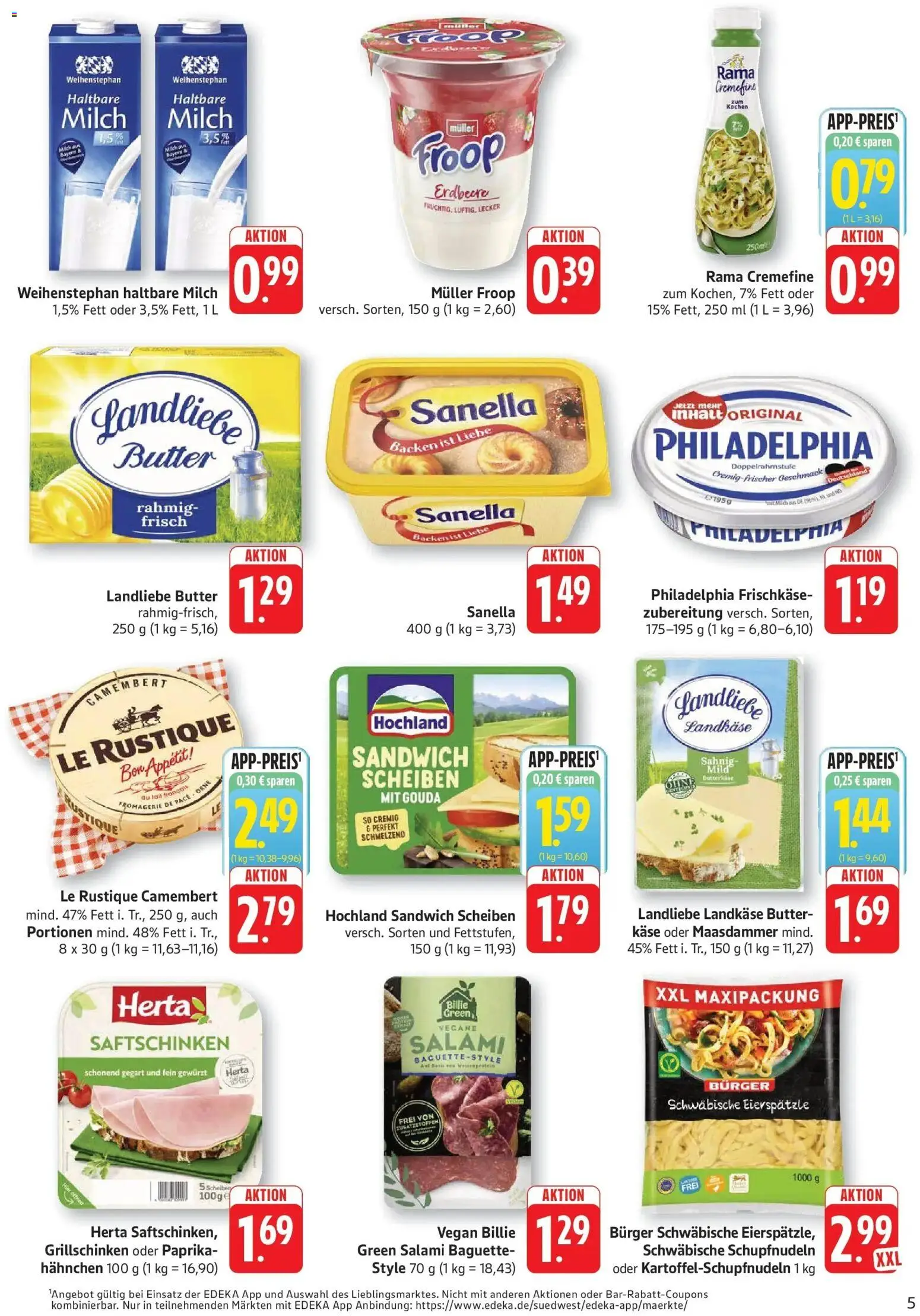 Edeka Prospekt Altrip (ab 05.10.2026) » Angebote Online | Seite: 5 | Produkte: Hahnchen, Rama, Käse, Rama cremefine