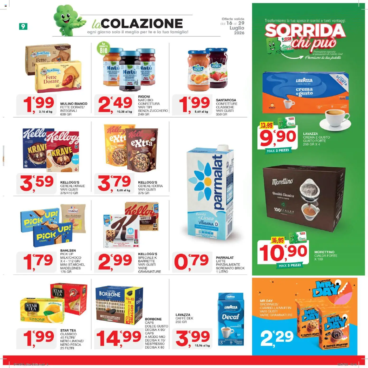 Volantino SISA del 16/07/2026 | Pagina: 9 | Prodotti: Tè, Zucchero, Limone, Barretta