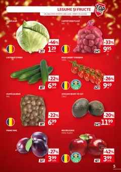 Ofertele Auchan valabile de la 12.10.2026 | Pagină: 5 | Produse: Ceapă galbenă, Roșii, Cartofi, Fructe