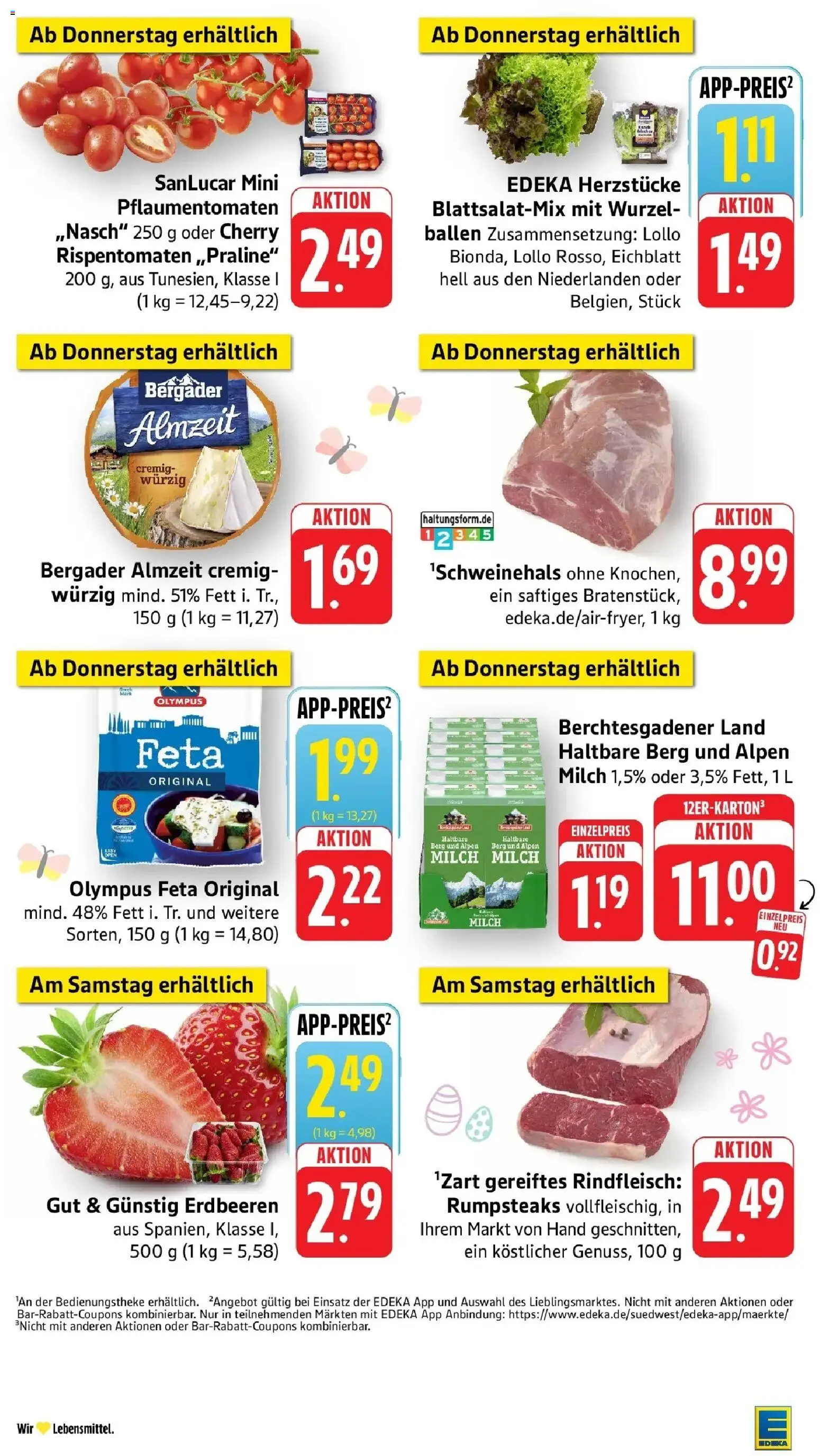 Edeka prospekt Bitburg	 – gültig ab 23.03.2026 | Seite: 44 | Produkte: Feta, Milch, Rindfleisch, Erdbeeren