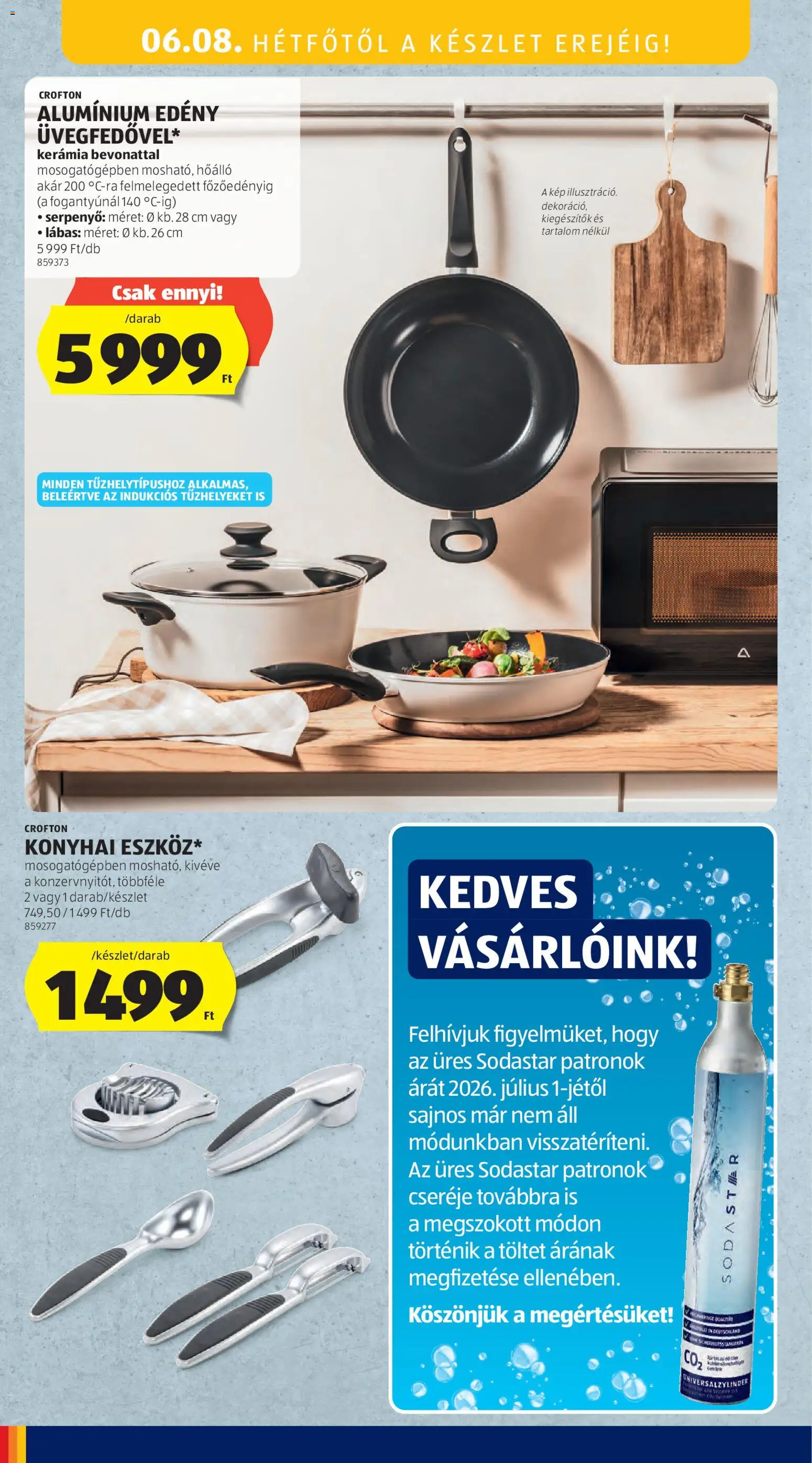 Aldi akciós ujság - amely érvényes a következő dátumtól: 04.06.2026 | Oldal: 14 | Termékek: Edény, Serpenyő