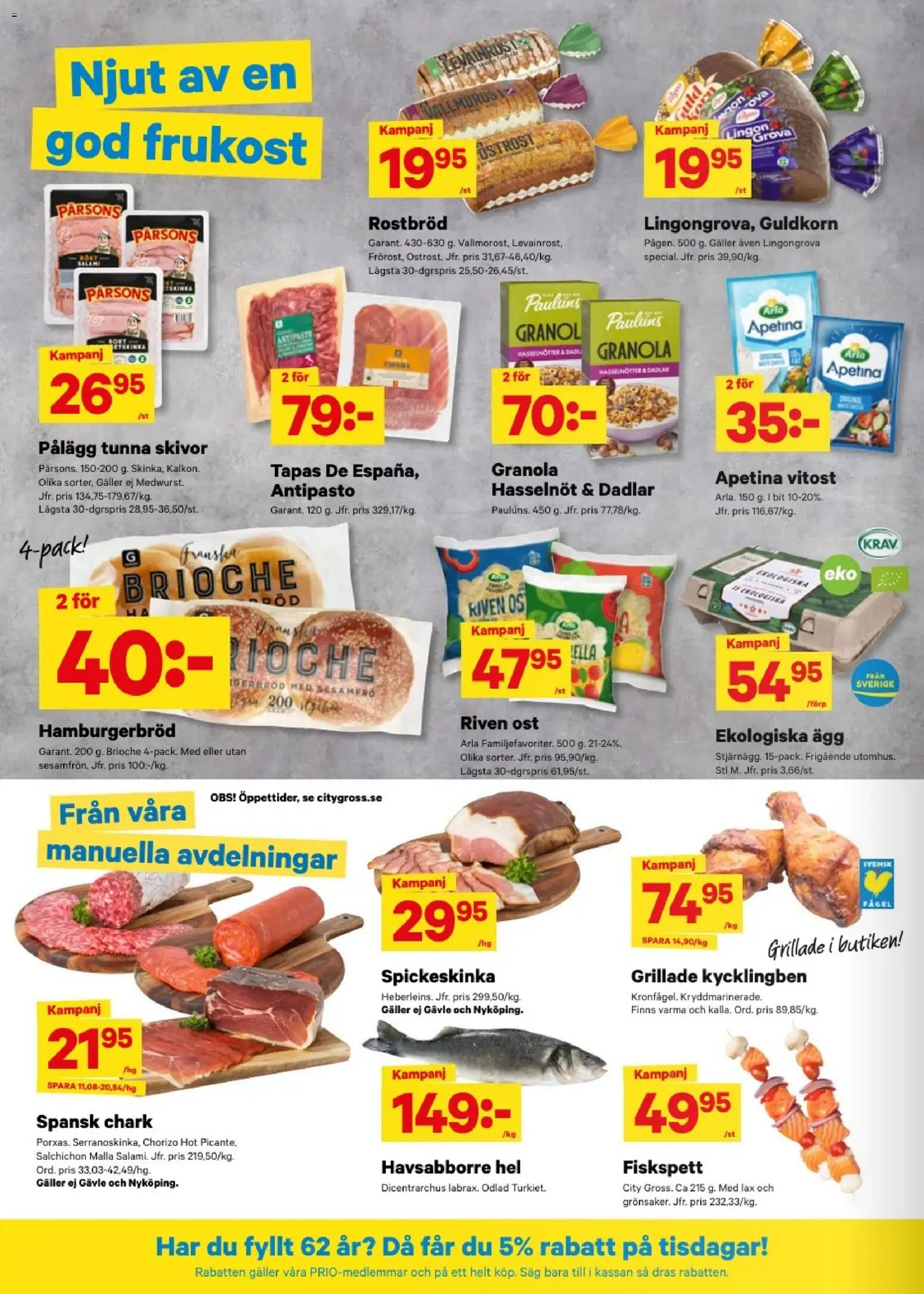 City Gross reklamblad aktuell från 20/07/2026 | Sida: 6 | Produkter: Galler, Lax, Ägg, Chorizo