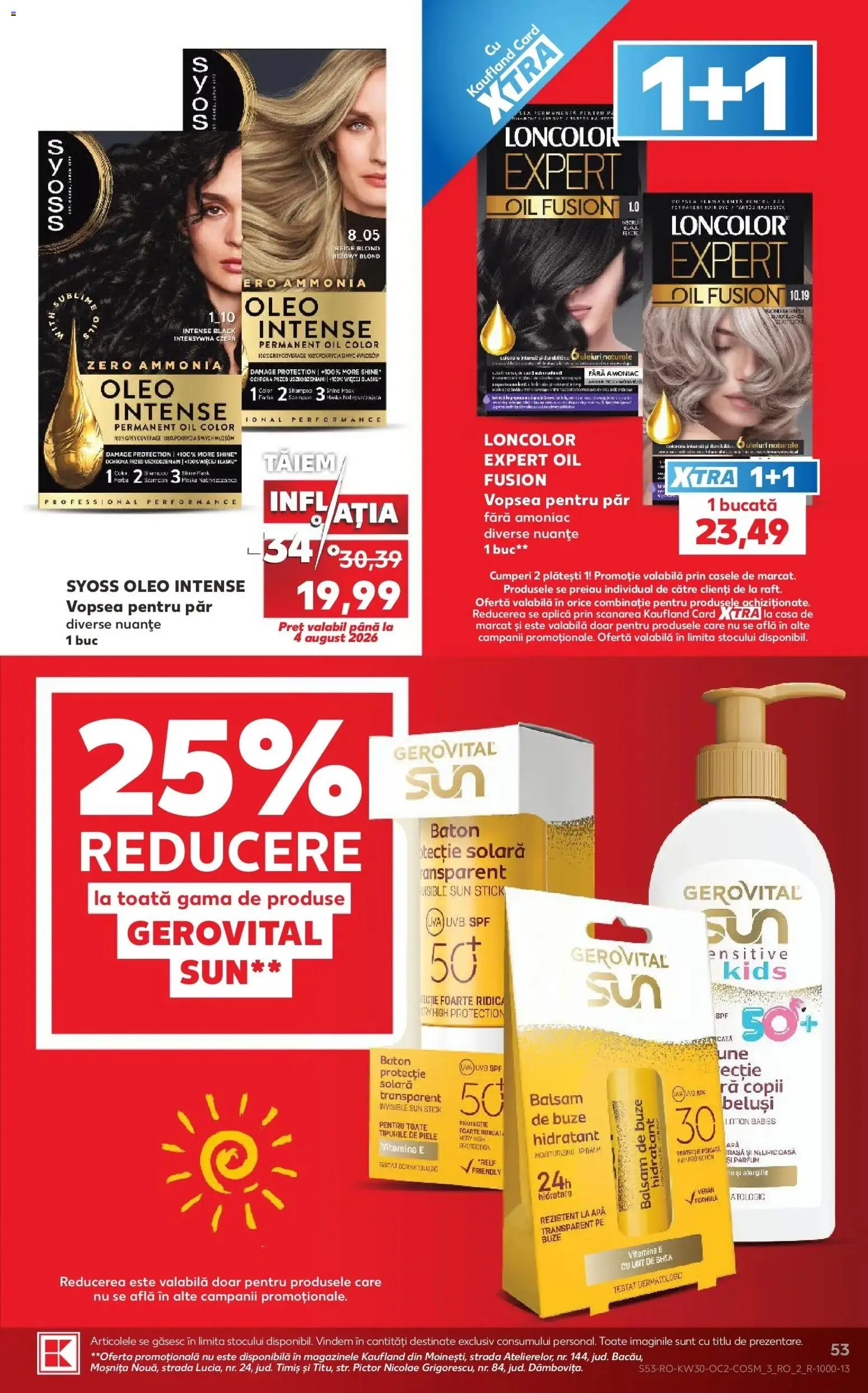 Noul catalog Kaufland – valabil de la 22.07.2026 | Pagină: 53 | Produse: Syoss, Zero, Solara, Fusion