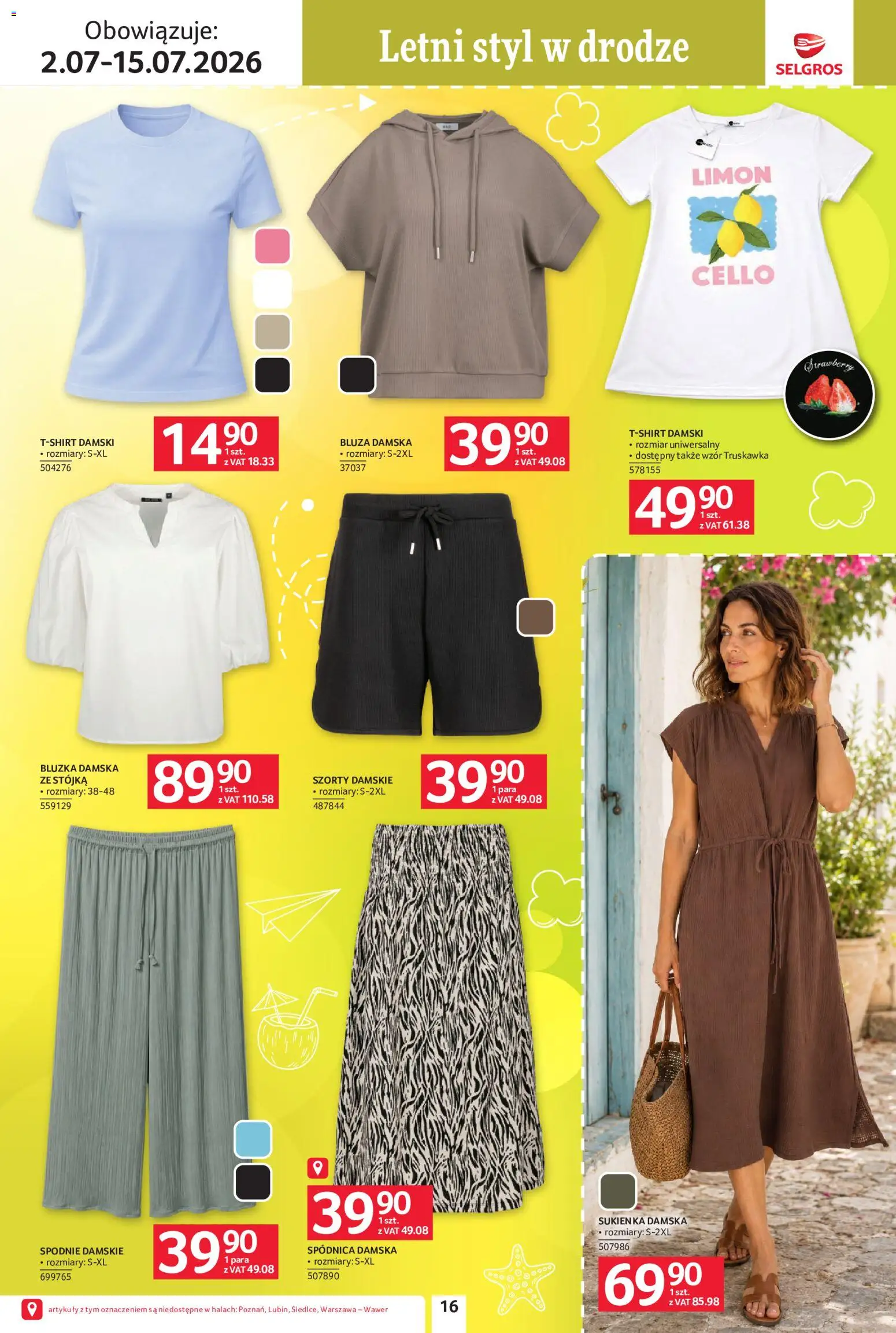 Selgros cash&carry gazetka - Urlop od 02.07.2026 | Strona: 16 | Produkty: Szorty, Bluzka, Spodnie