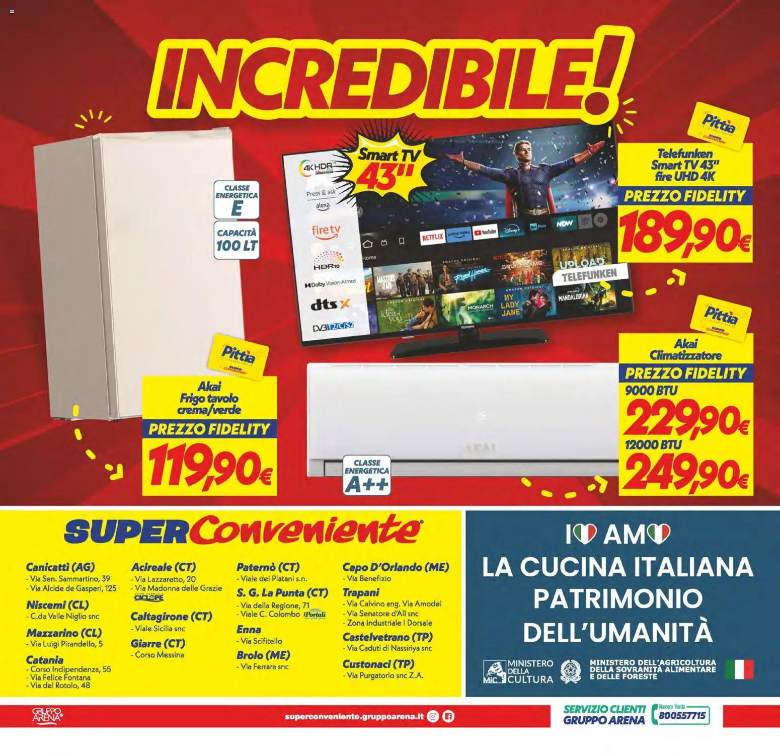 Volantino SuperConveniente del 08.05.2026 | Pagina: 24 | Prodotti: Climatizzatore, smart TV, TV, Tavolo